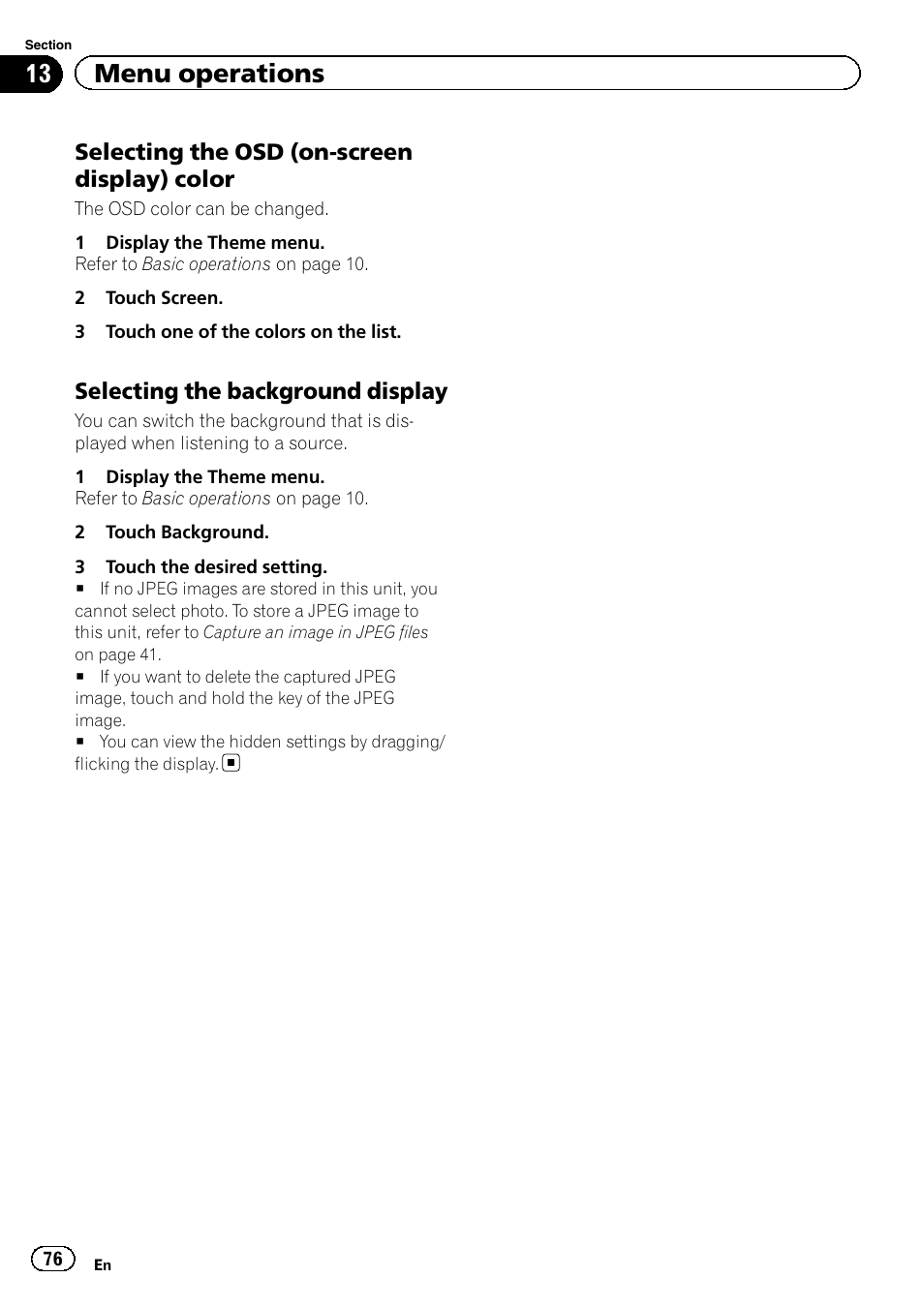 13 menu operations | Pioneer AVH-P8400BT User Manual | Page 76 / 120