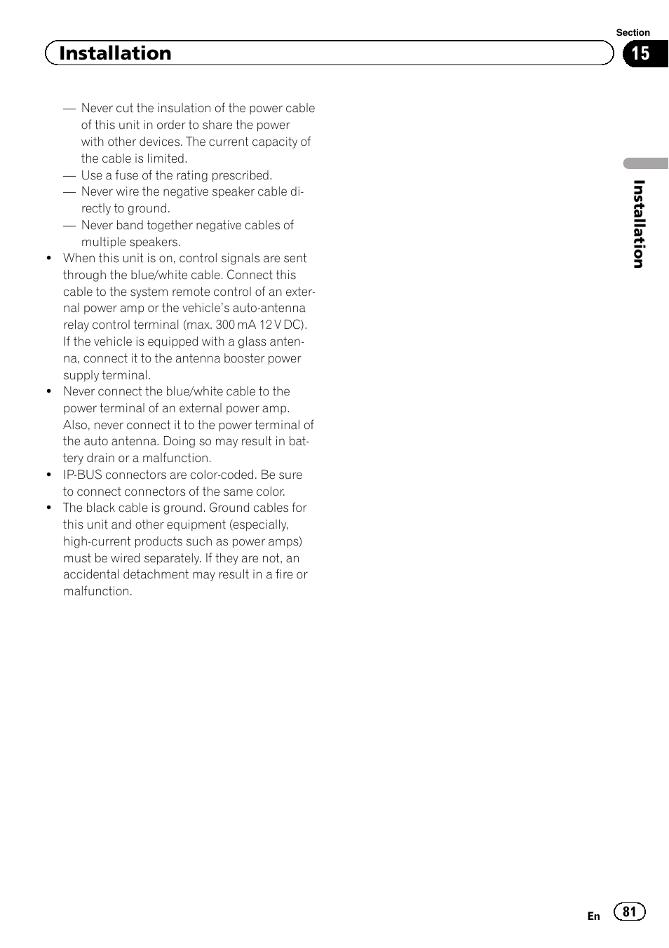 Installation | Pioneer AVH-P8400BT User Manual | Page 81 / 120