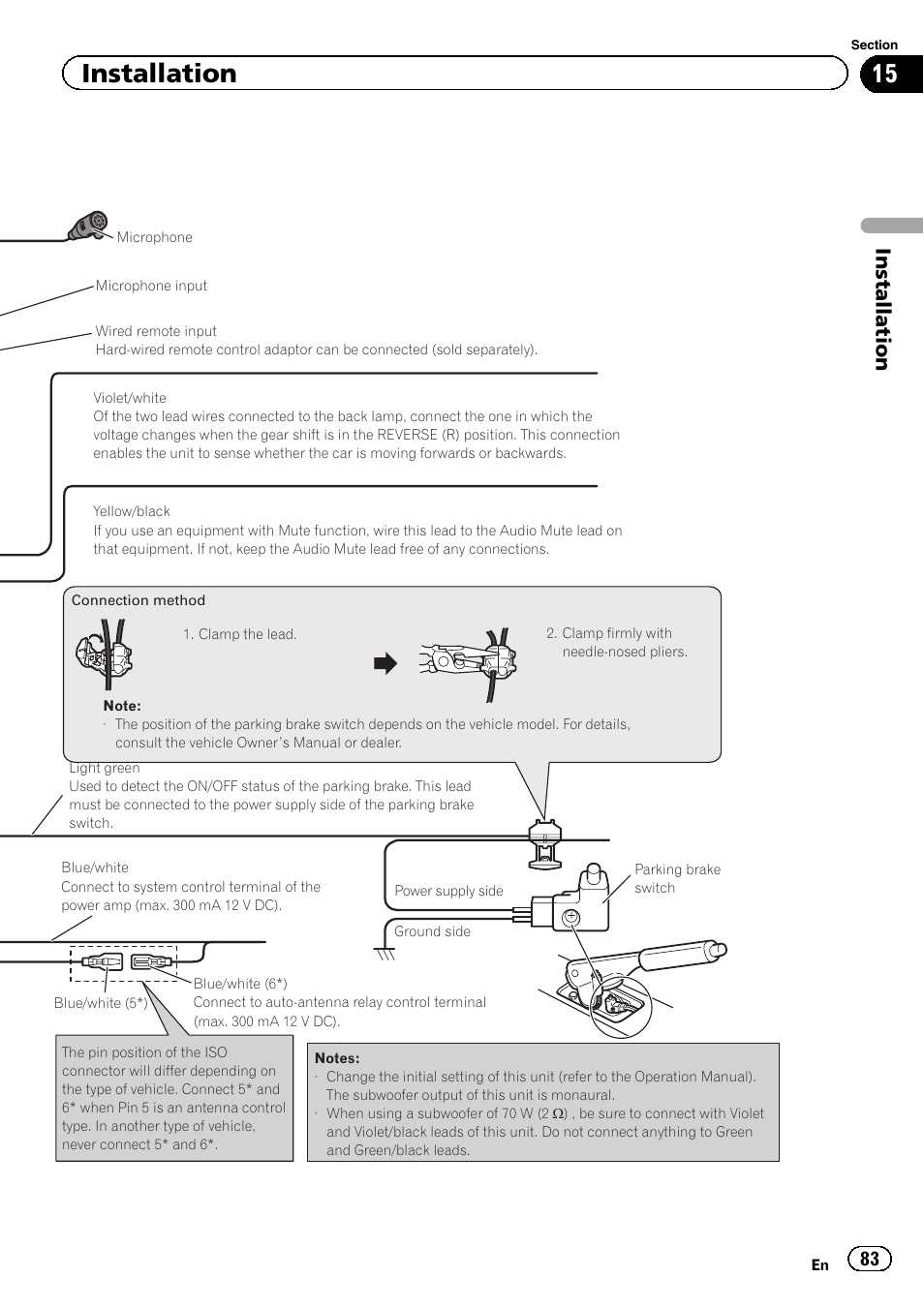 Installation | Pioneer AVH-P8400BT User Manual | Page 83 / 120