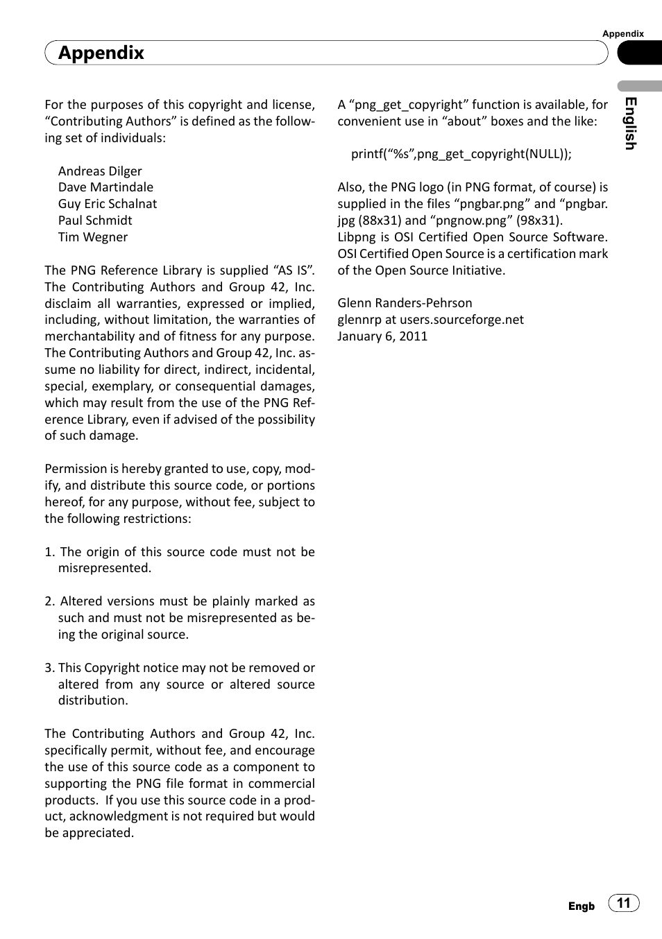 Appendix | Pioneer SPH-DA100 User Manual | Page 11 / 76
