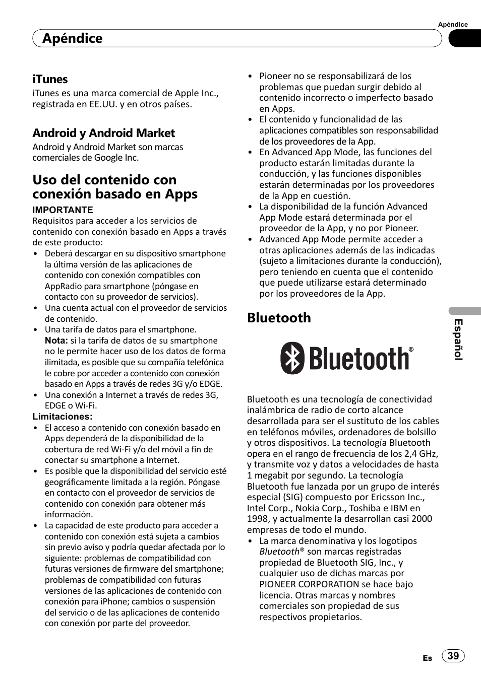 Pioneer SPH-DA100 User Manual | Page 39 / 76