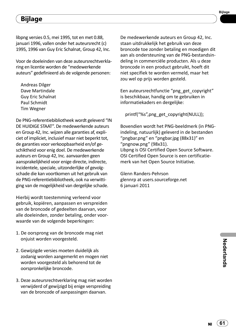 Bijlage | Pioneer SPH-DA100 User Manual | Page 61 / 76