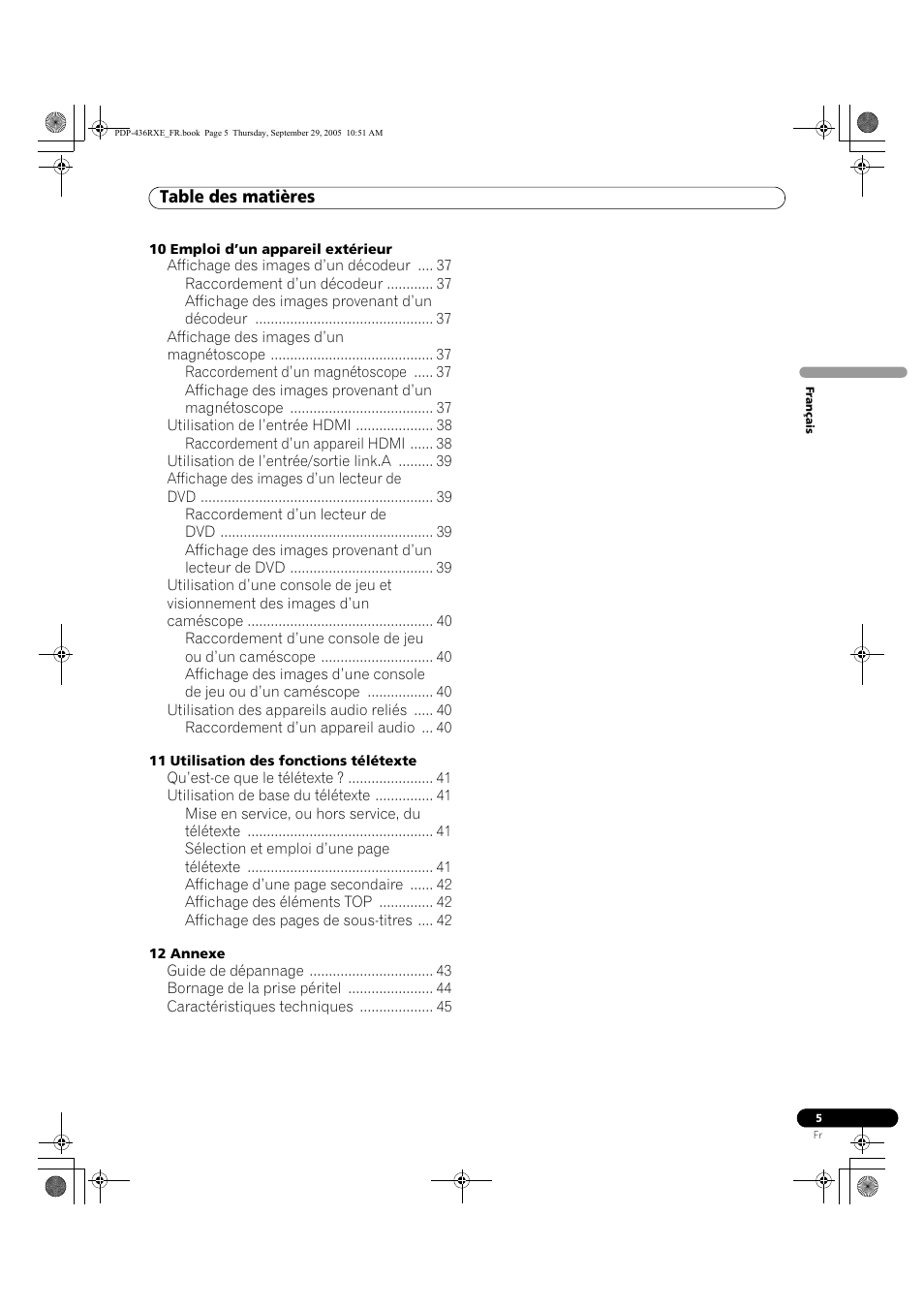 Pioneer PDP-436RXE User Manual | Page 49 / 134