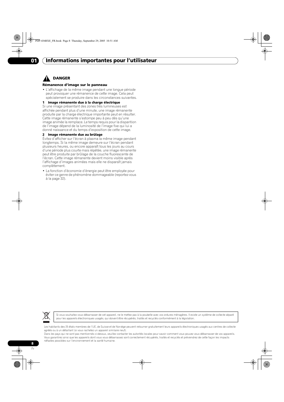 Informations importantes pour l’utilisateur 01 | Pioneer PDP-436RXE User Manual | Page 52 / 134