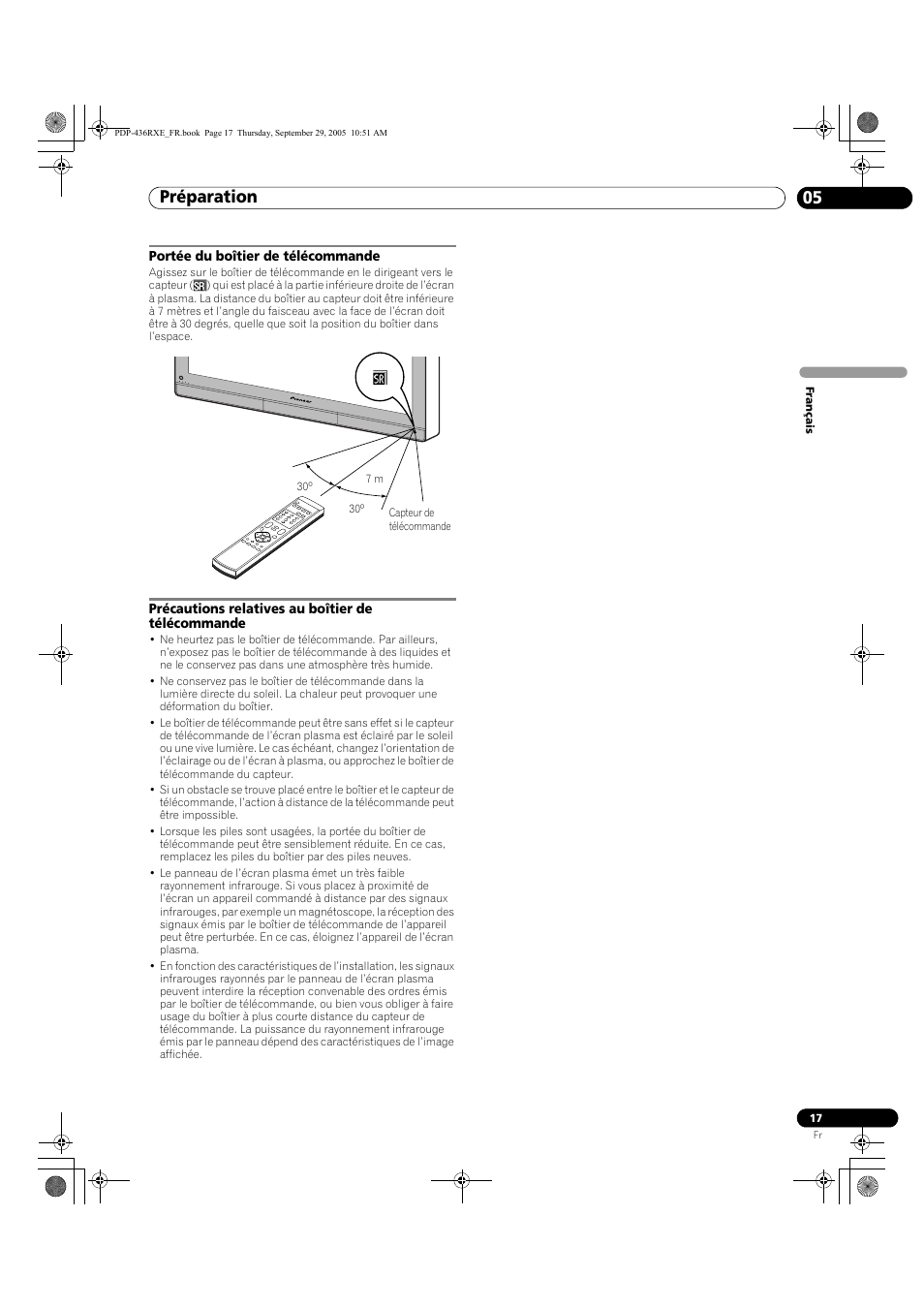 Préparation 05 | Pioneer PDP-436RXE User Manual | Page 61 / 134