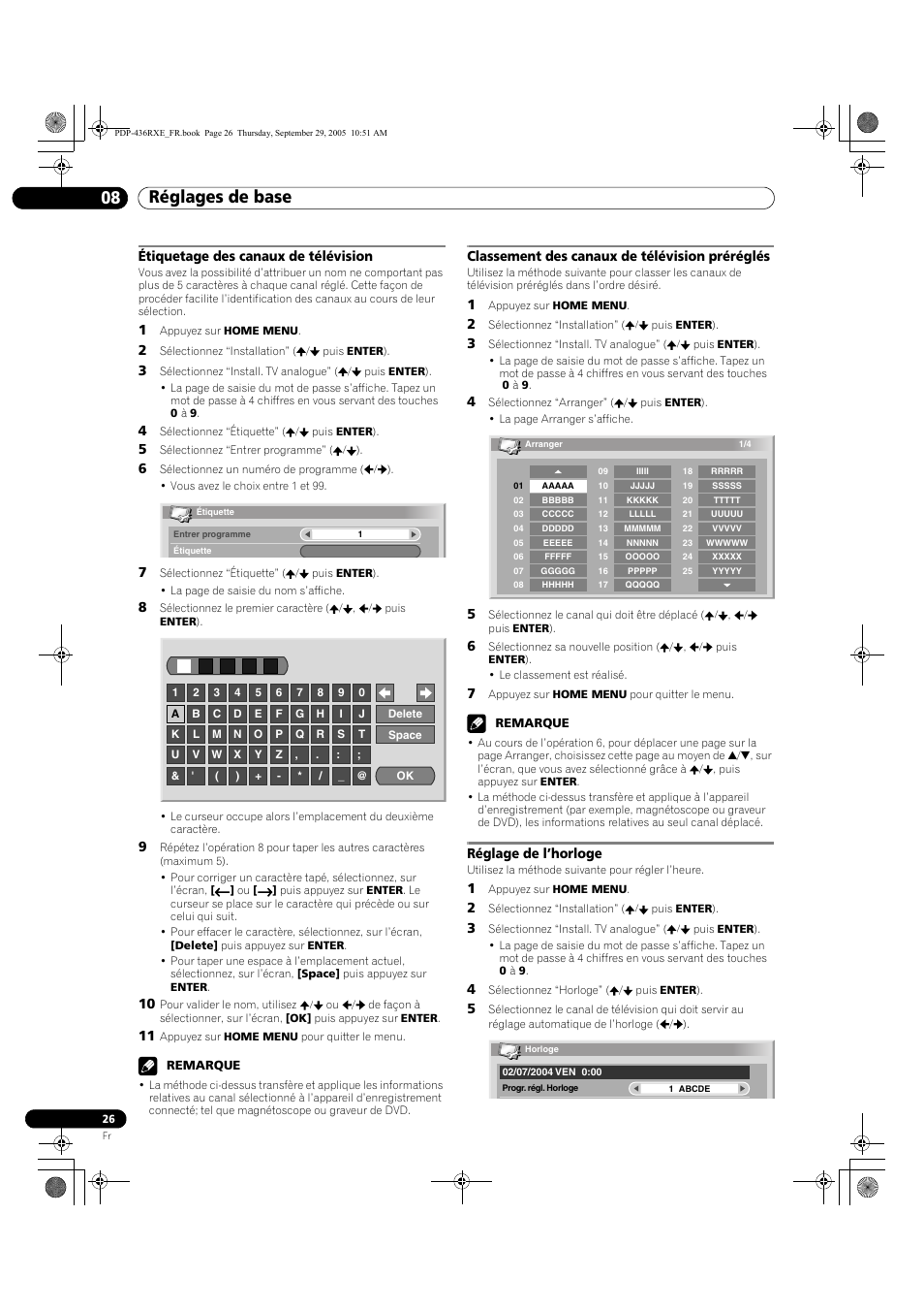Réglages de base 08 | Pioneer PDP-436RXE User Manual | Page 70 / 134