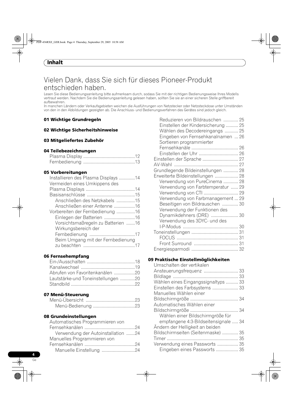 Bedienungsanleitung | Pioneer PDP-436RXE User Manual | Page 92 / 134
