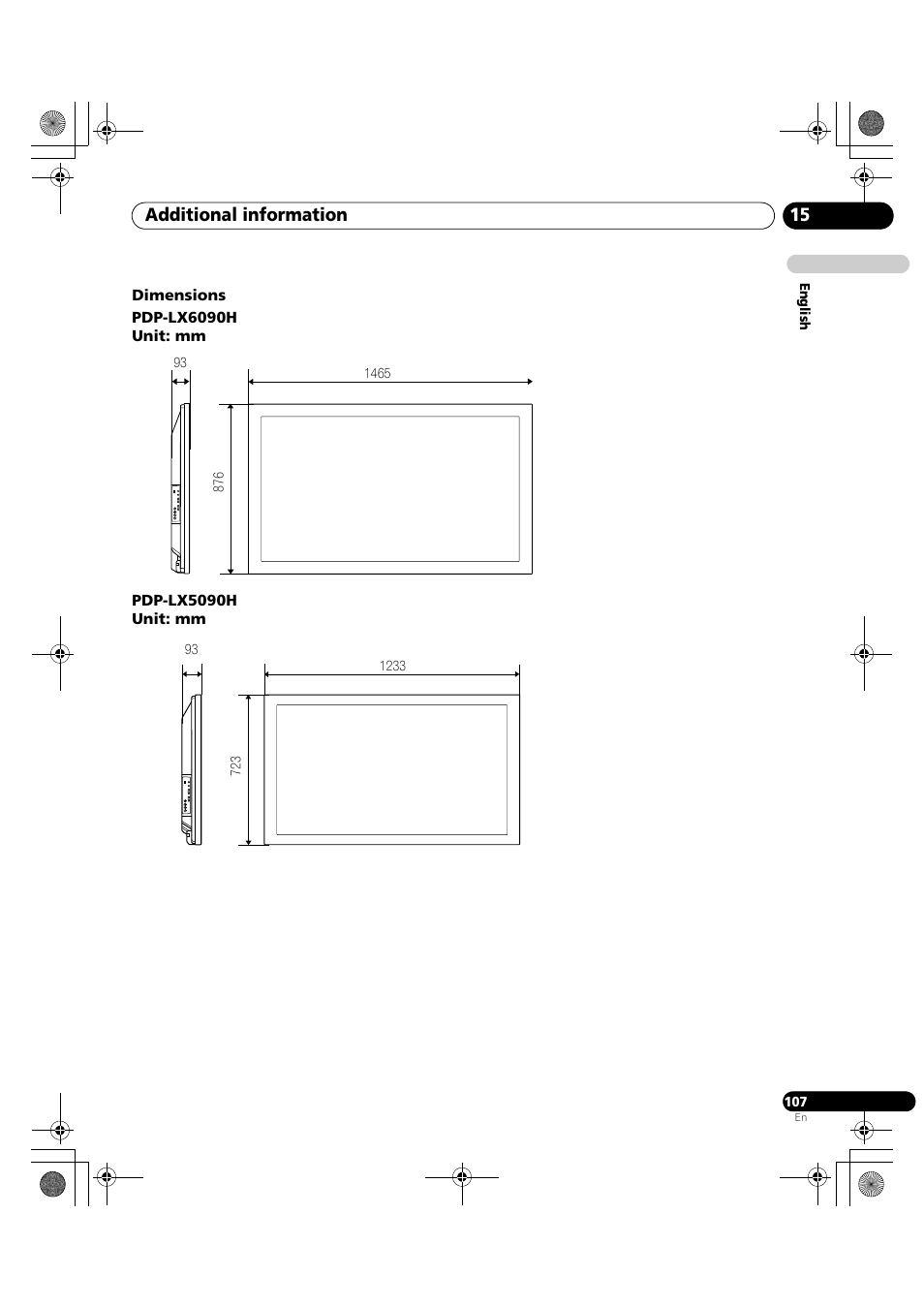 Additional information 15 | Pioneer PDP-LX5090H User Manual | Page 107 / 339