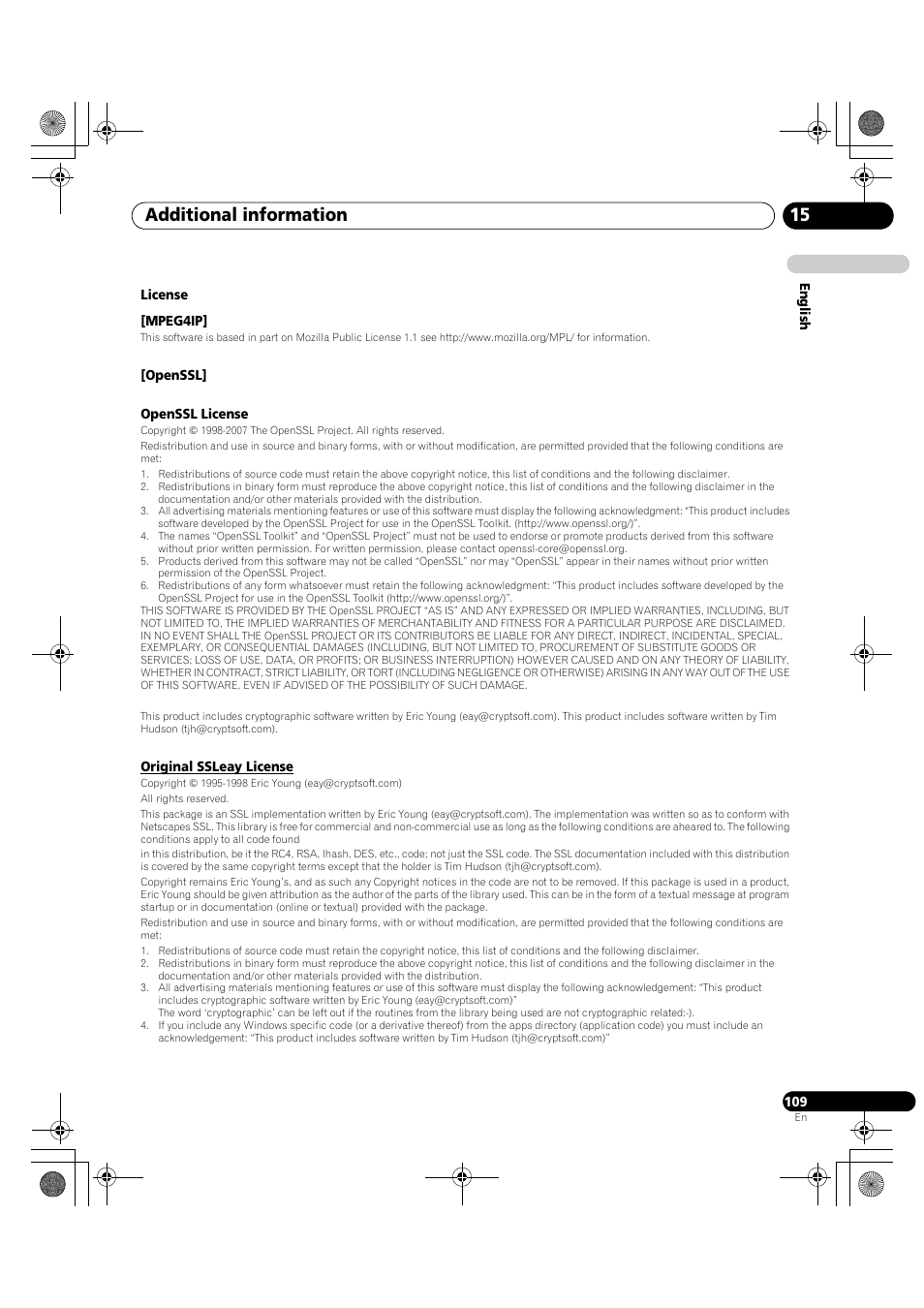Additional information 15 | Pioneer PDP-LX5090H User Manual | Page 109 / 339