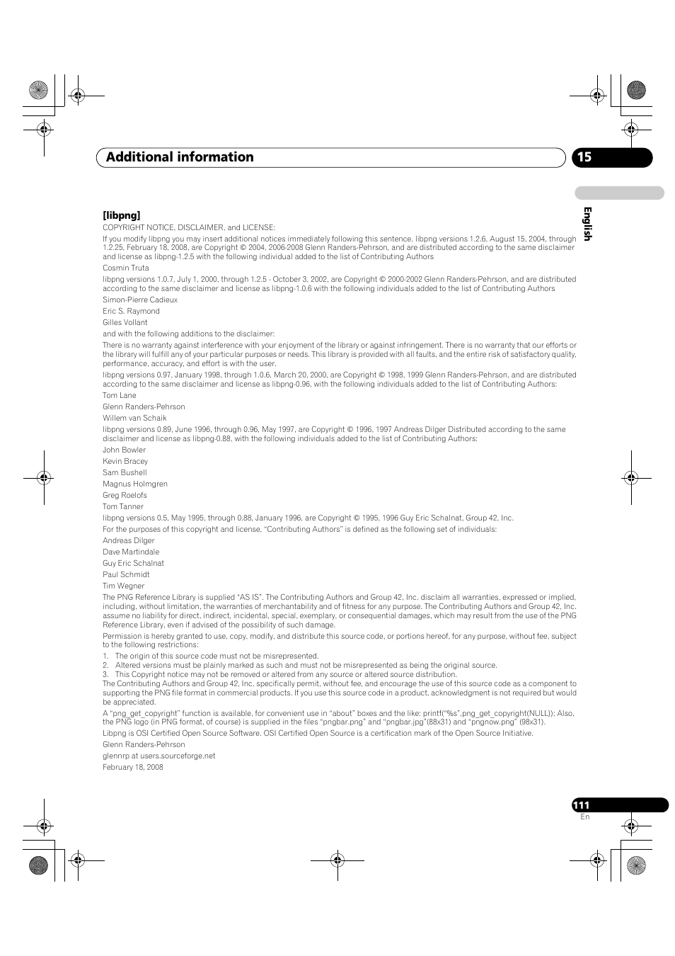 Additional information 15 | Pioneer PDP-LX5090H User Manual | Page 111 / 339