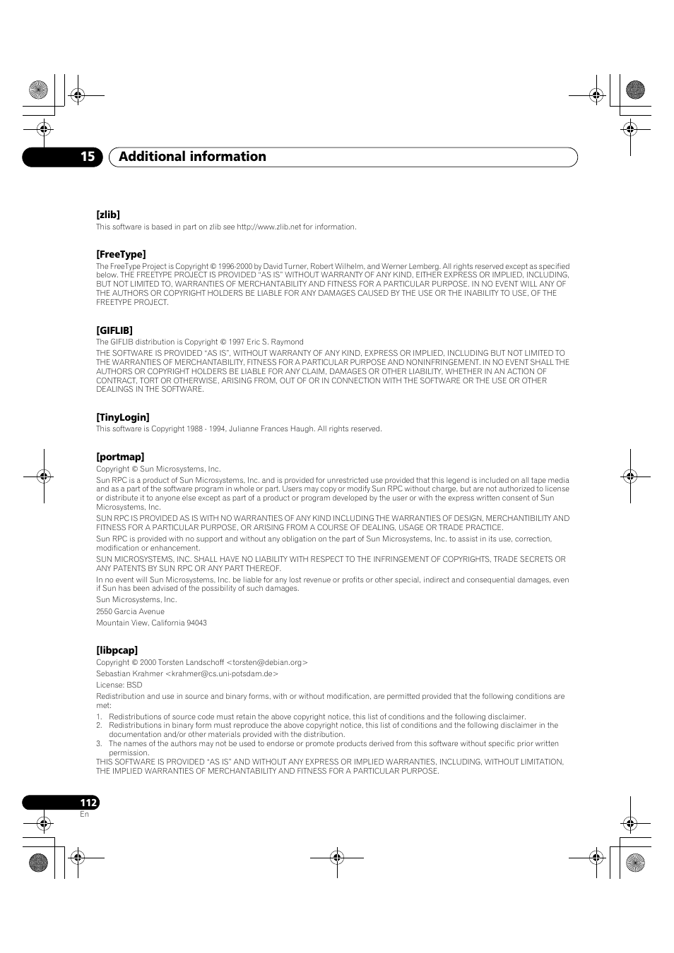 Additional information 15 | Pioneer PDP-LX5090H User Manual | Page 112 / 339