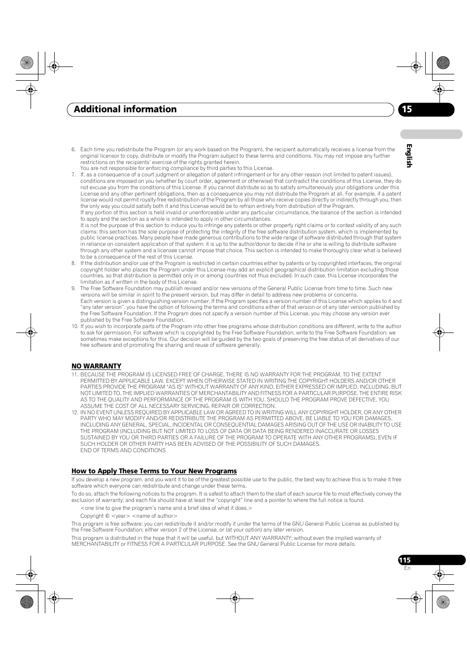 Additional information 15 | Pioneer PDP-LX5090H User Manual | Page 115 / 339