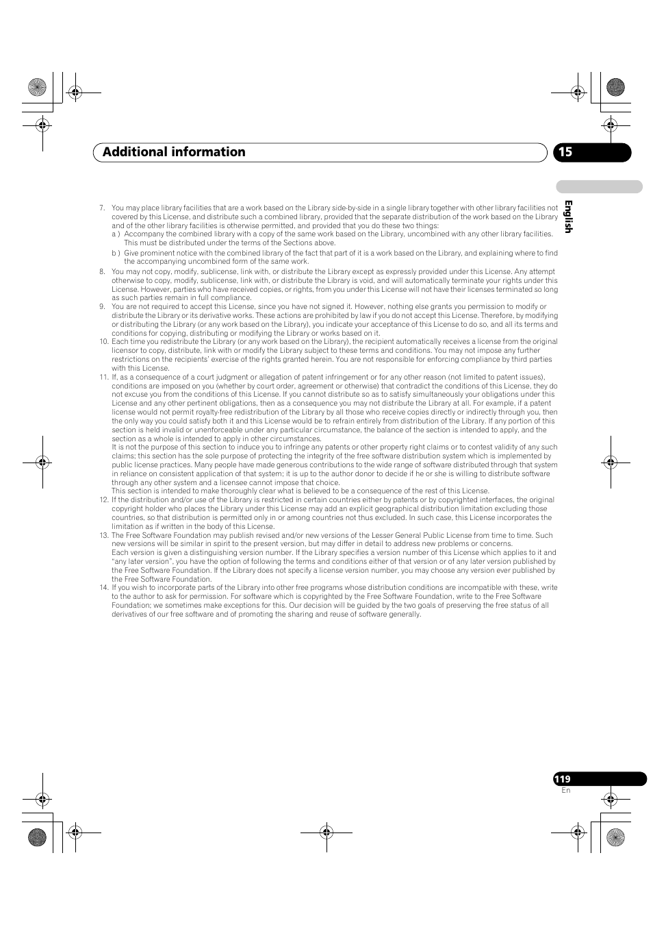 Additional information 15 | Pioneer PDP-LX5090H User Manual | Page 119 / 339
