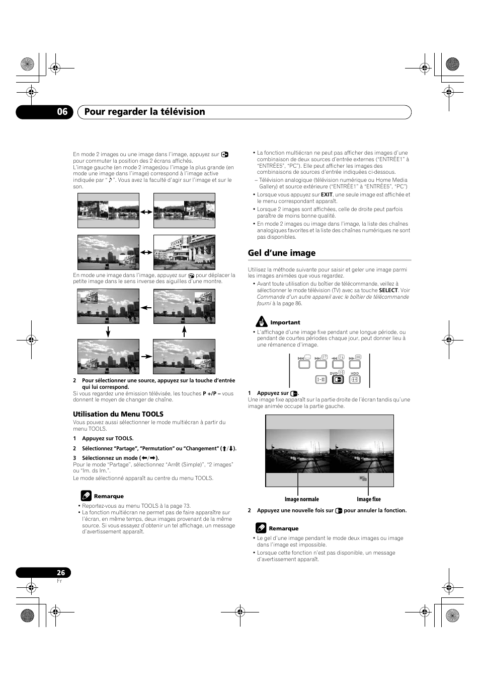 Gel d’une image, Pour regarder la télévision 06 | Pioneer PDP-LX5090H User Manual | Page 148 / 339