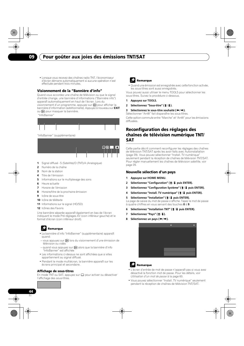 Reconfiguration des réglages des chaînes de, Télévision numérique tnt/sat, Pour goûter aux joies des émissions tnt/sat 09 | Pioneer PDP-LX5090H User Manual | Page 166 / 339