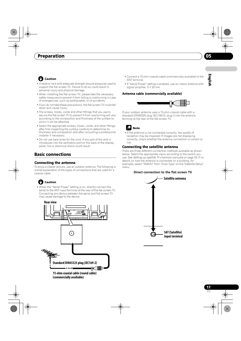 Basic connections, Preparation 05 | Pioneer PDP-LX5090H User Manual | Page 17 / 339