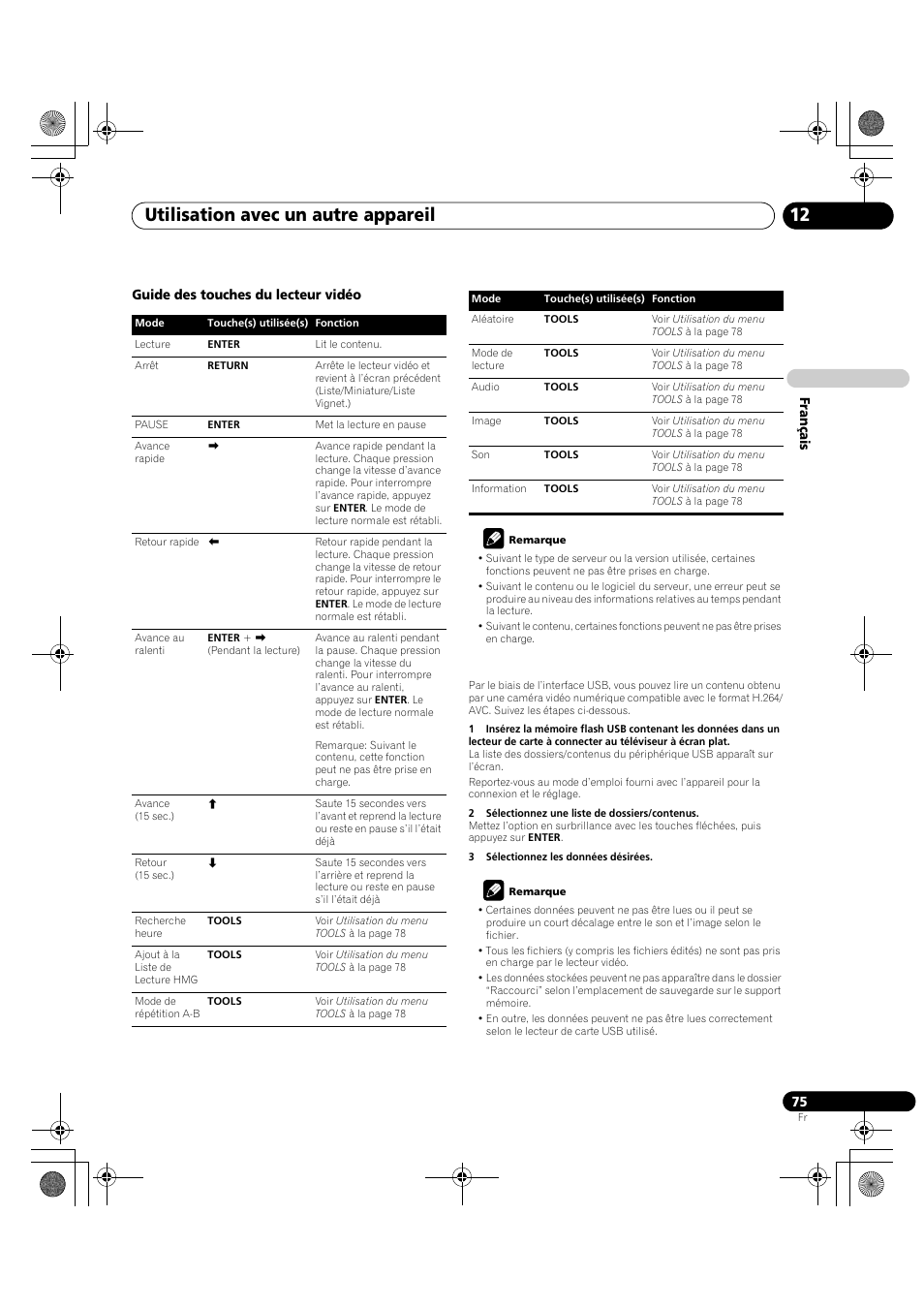 Utilisation avec un autre appareil 12 | Pioneer PDP-LX5090H User Manual | Page 197 / 339
