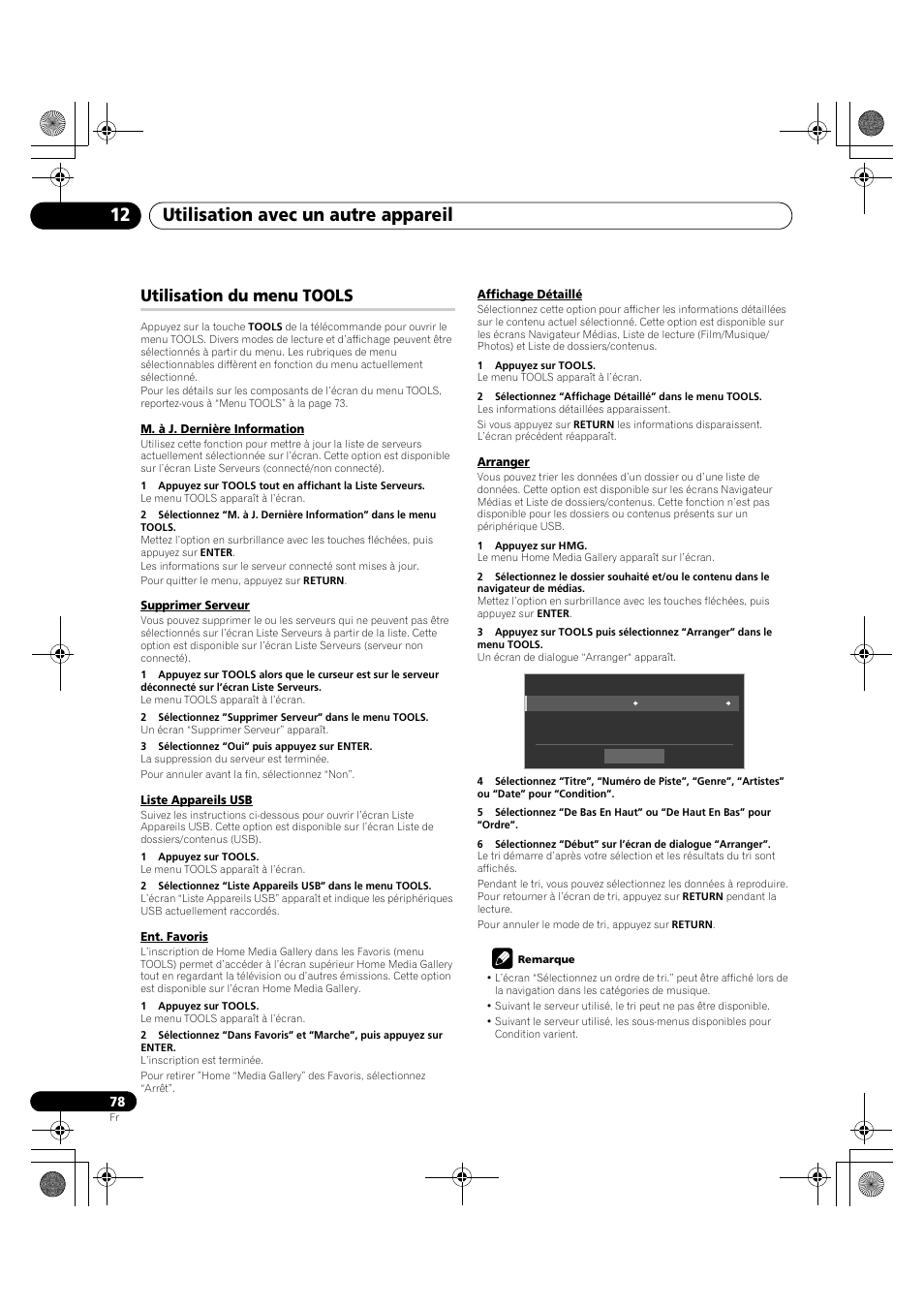 Utilisation du menu tools, Voir, Utilisation du menu | Utilisation du, Utilisation avec un autre appareil 12 | Pioneer PDP-LX5090H User Manual | Page 200 / 339