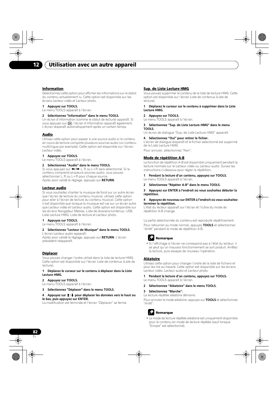 Utilisation avec un autre appareil 12 | Pioneer PDP-LX5090H User Manual | Page 204 / 339