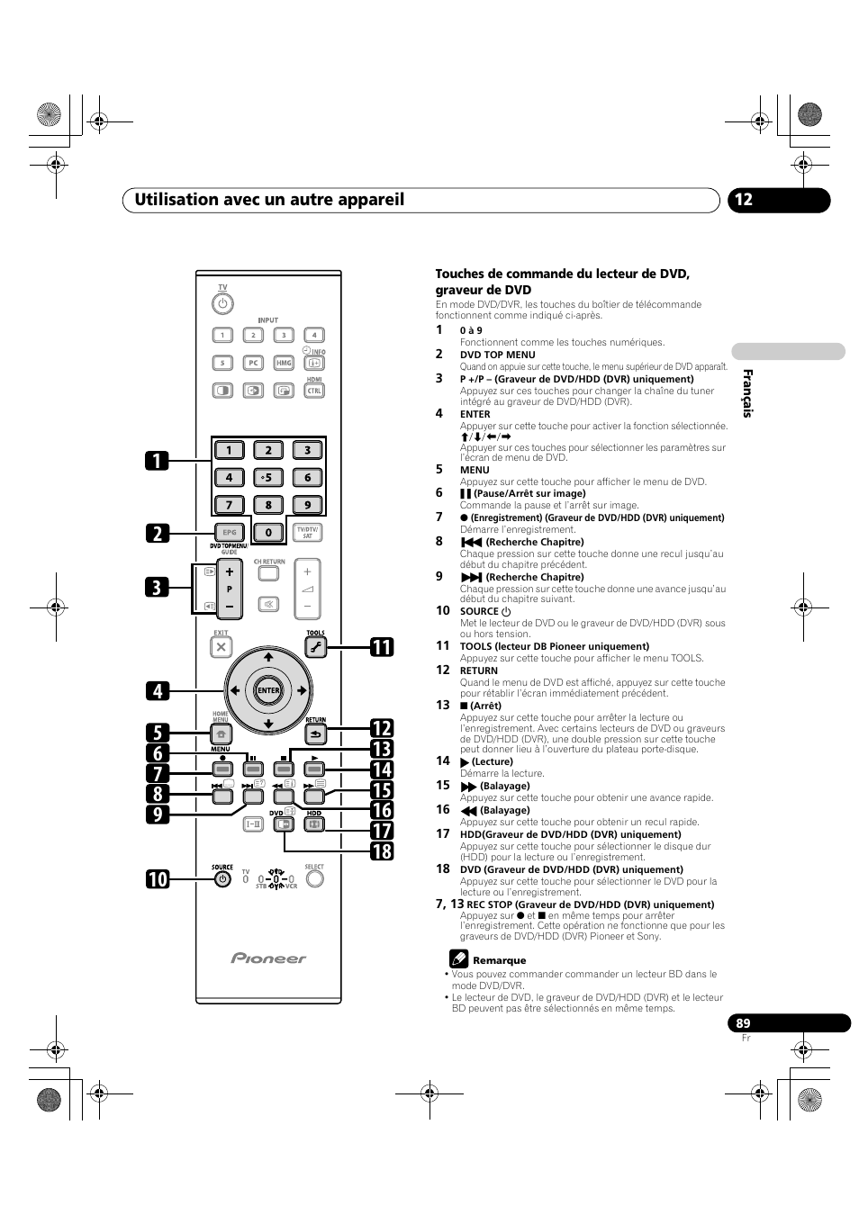 Utilisation avec un autre appareil 12 | Pioneer PDP-LX5090H User Manual | Page 211 / 339