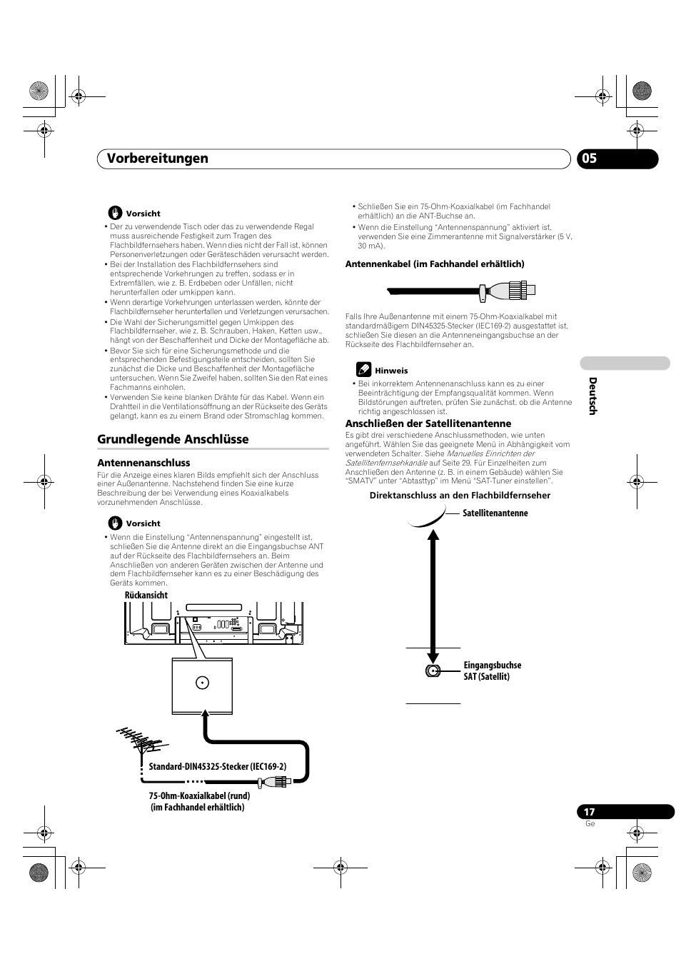 Grundlegende anschlüsse, Vorbereitungen 05 | Pioneer PDP-LX5090H User Manual | Page 247 / 339