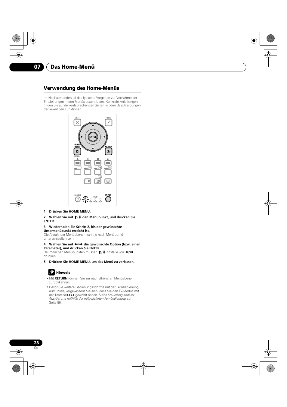Verwendung des home-menüs, Das home-menü 07 | Pioneer PDP-LX5090H User Manual | Page 258 / 339