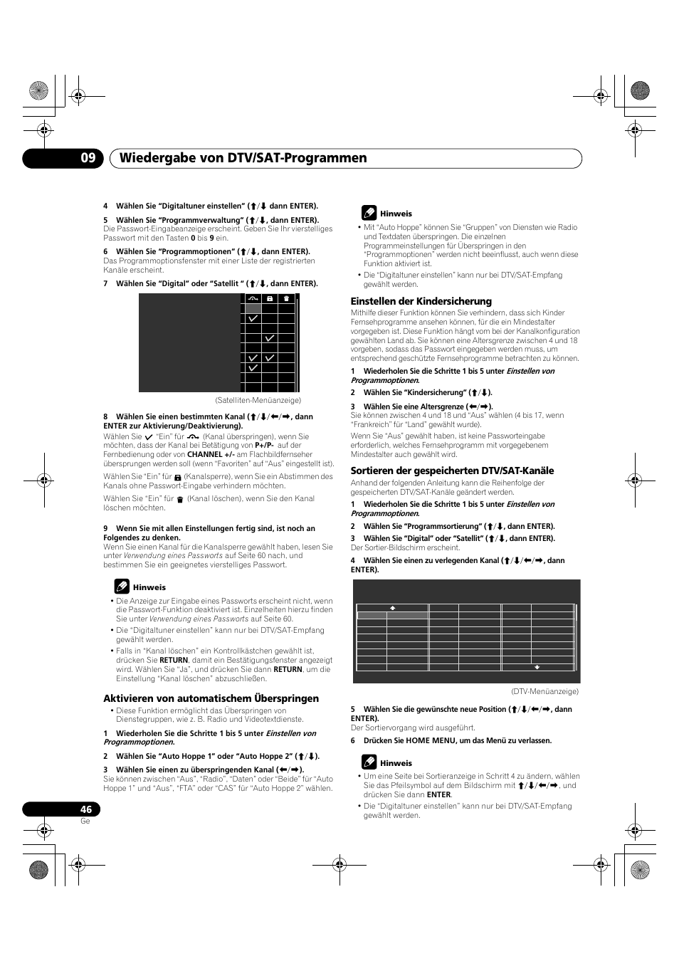 Und 46, Wiedergabe von dtv/sat-programmen 09 | Pioneer PDP-LX5090H User Manual | Page 276 / 339