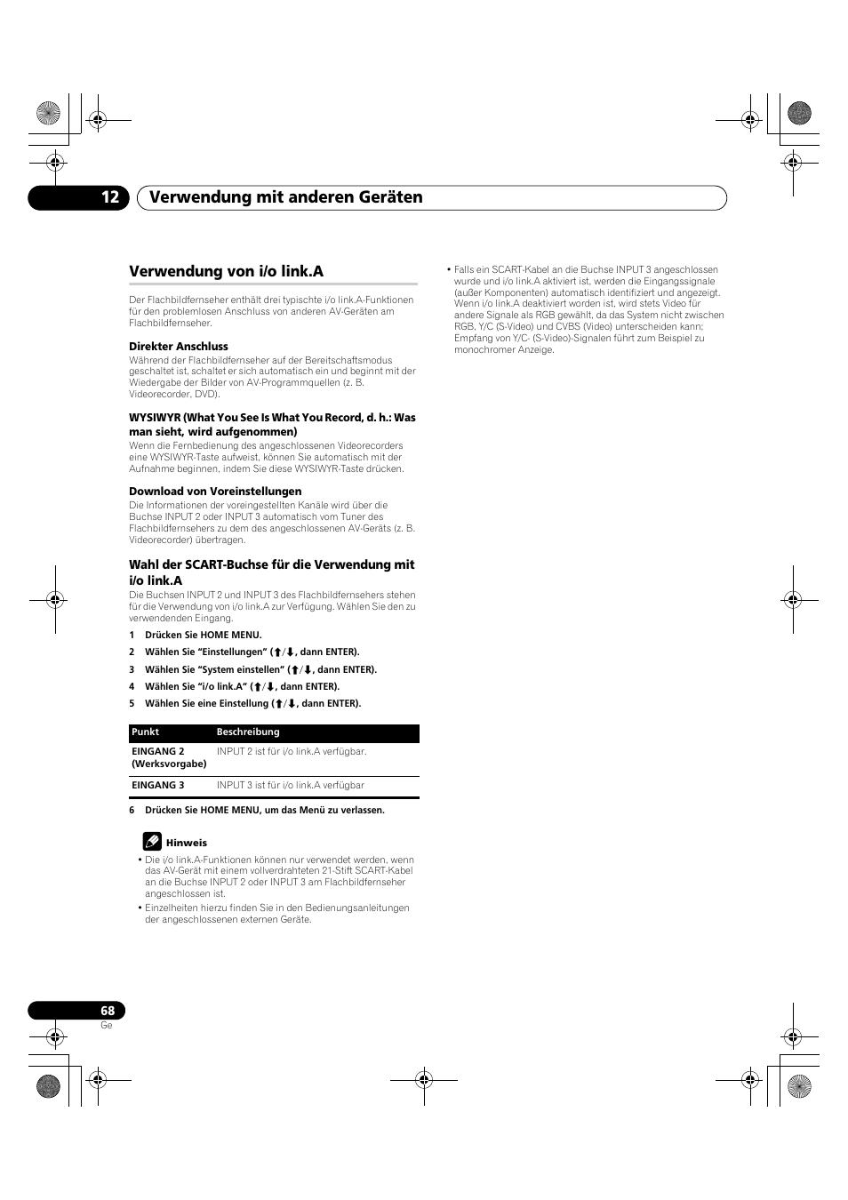 Verwendung von i/o link.a, Verwendung mit anderen geräten 12 | Pioneer PDP-LX5090H User Manual | Page 298 / 339