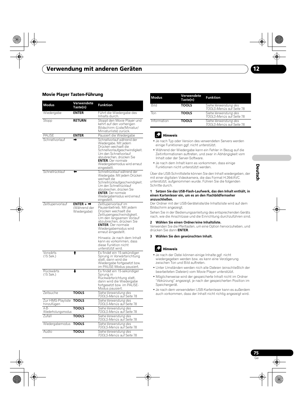 Verwendung mit anderen geräten 12 | Pioneer PDP-LX5090H User Manual | Page 305 / 339