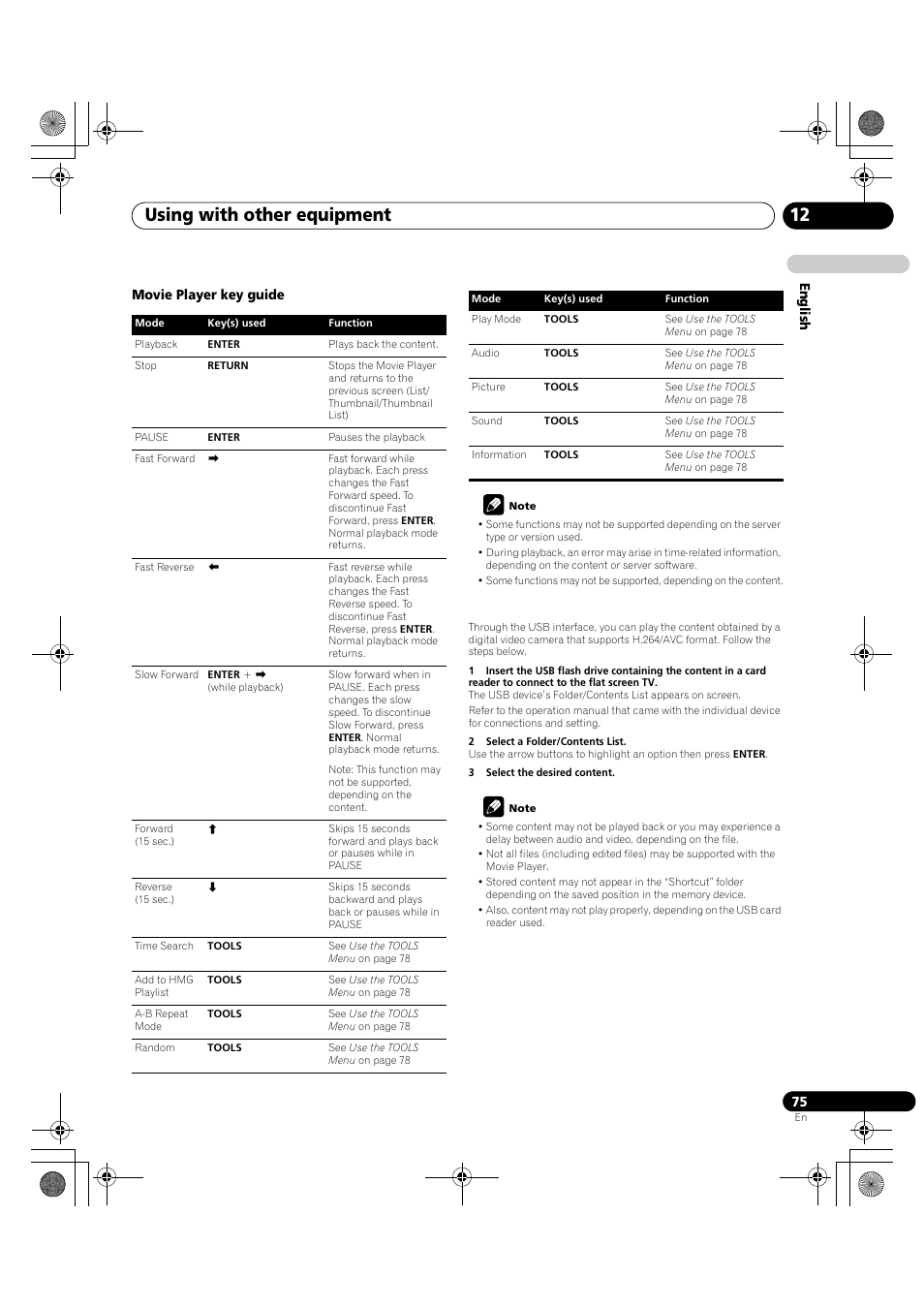 Using with other equipment 12 | Pioneer PDP-LX5090H User Manual | Page 75 / 339