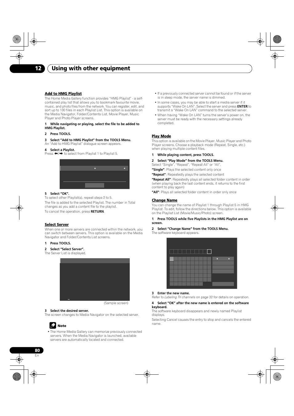 Using with other equipment 12 | Pioneer PDP-LX5090H User Manual | Page 80 / 339