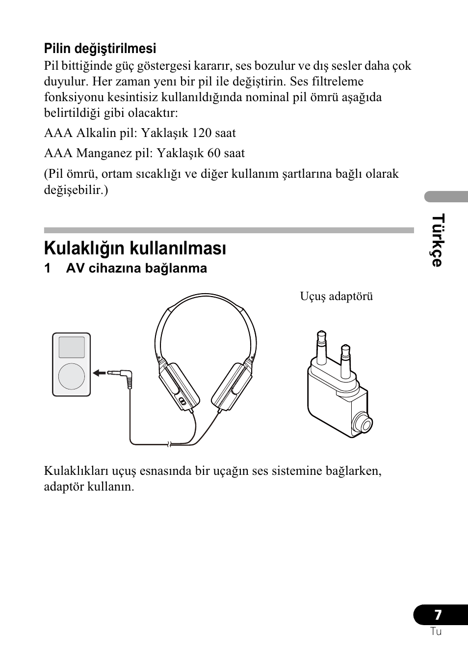 Kulaklõ÷õn kullanõlmasõ, Türkçe | Pioneer SE-NC21M User Manual | Page 115 / 196