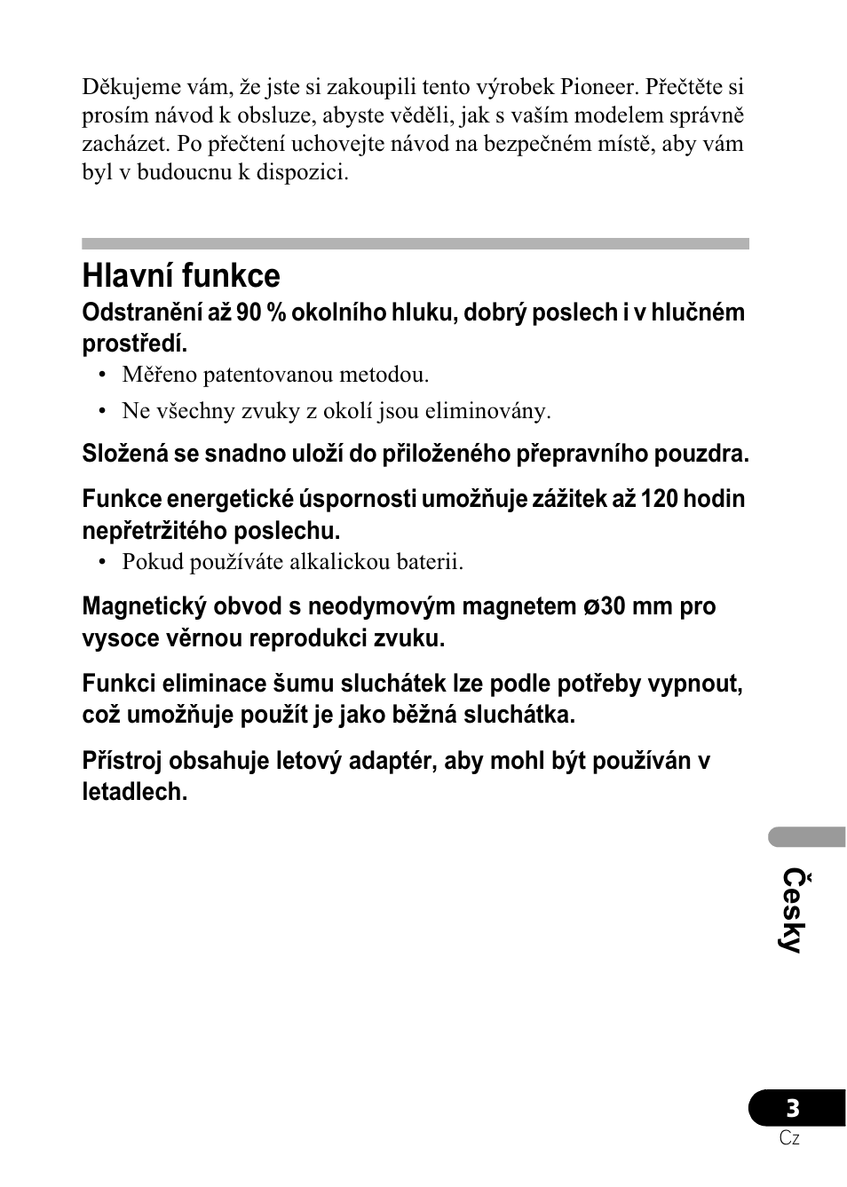 Hlavní funkce, Ýes ky | Pioneer SE-NC21M User Manual | Page 135 / 196