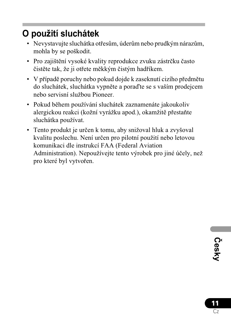 O použití sluchátek, Ýes ky | Pioneer SE-NC21M User Manual | Page 143 / 196