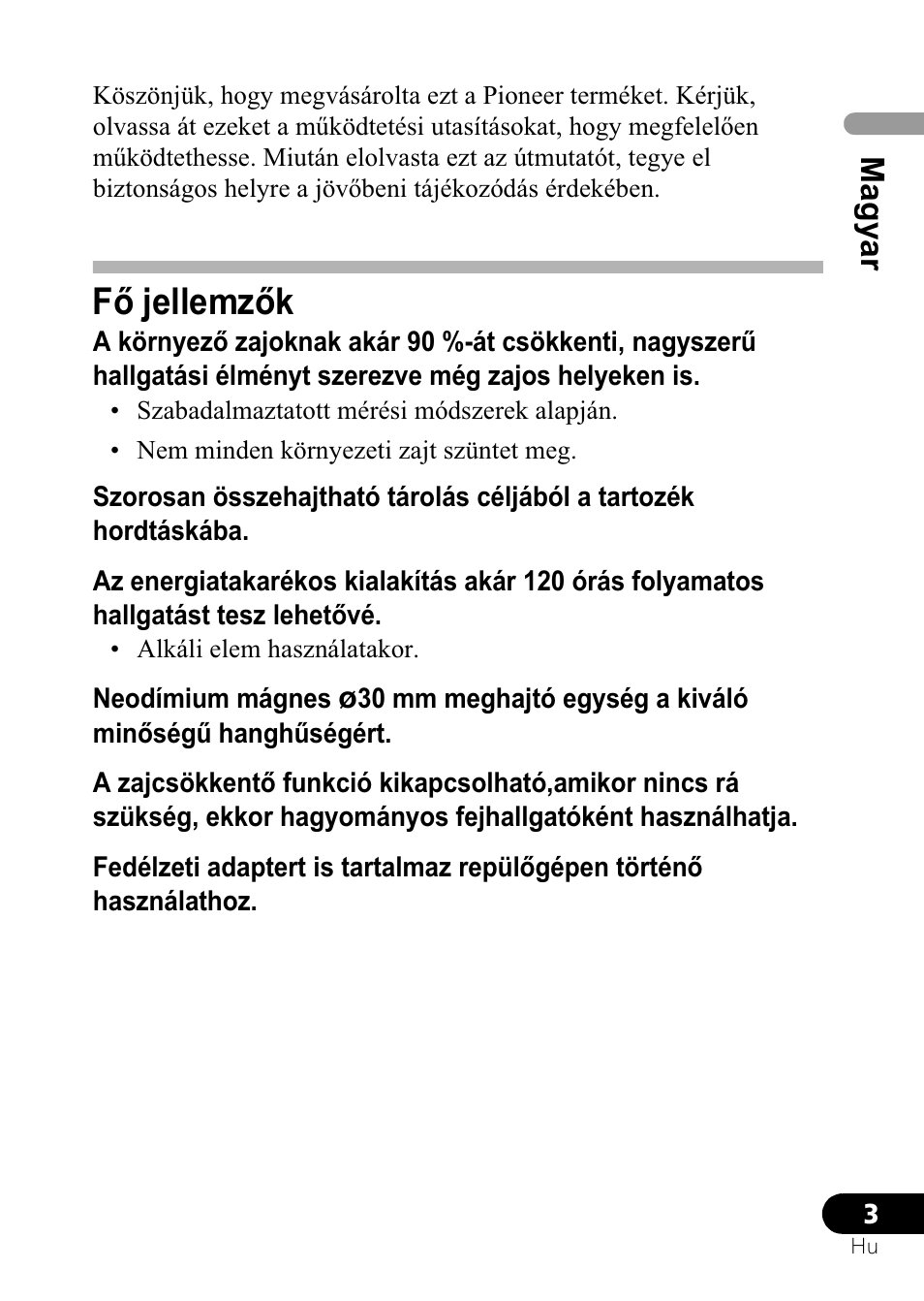 Fę jellemzęk, Ma gyar | Pioneer SE-NC21M User Manual | Page 147 / 196