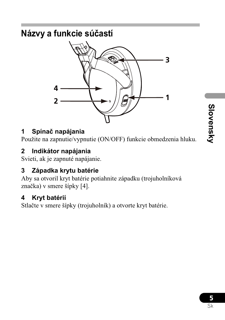 Názvy a funkcie súþastí, Slovensky | Pioneer SE-NC21M User Manual | Page 161 / 196