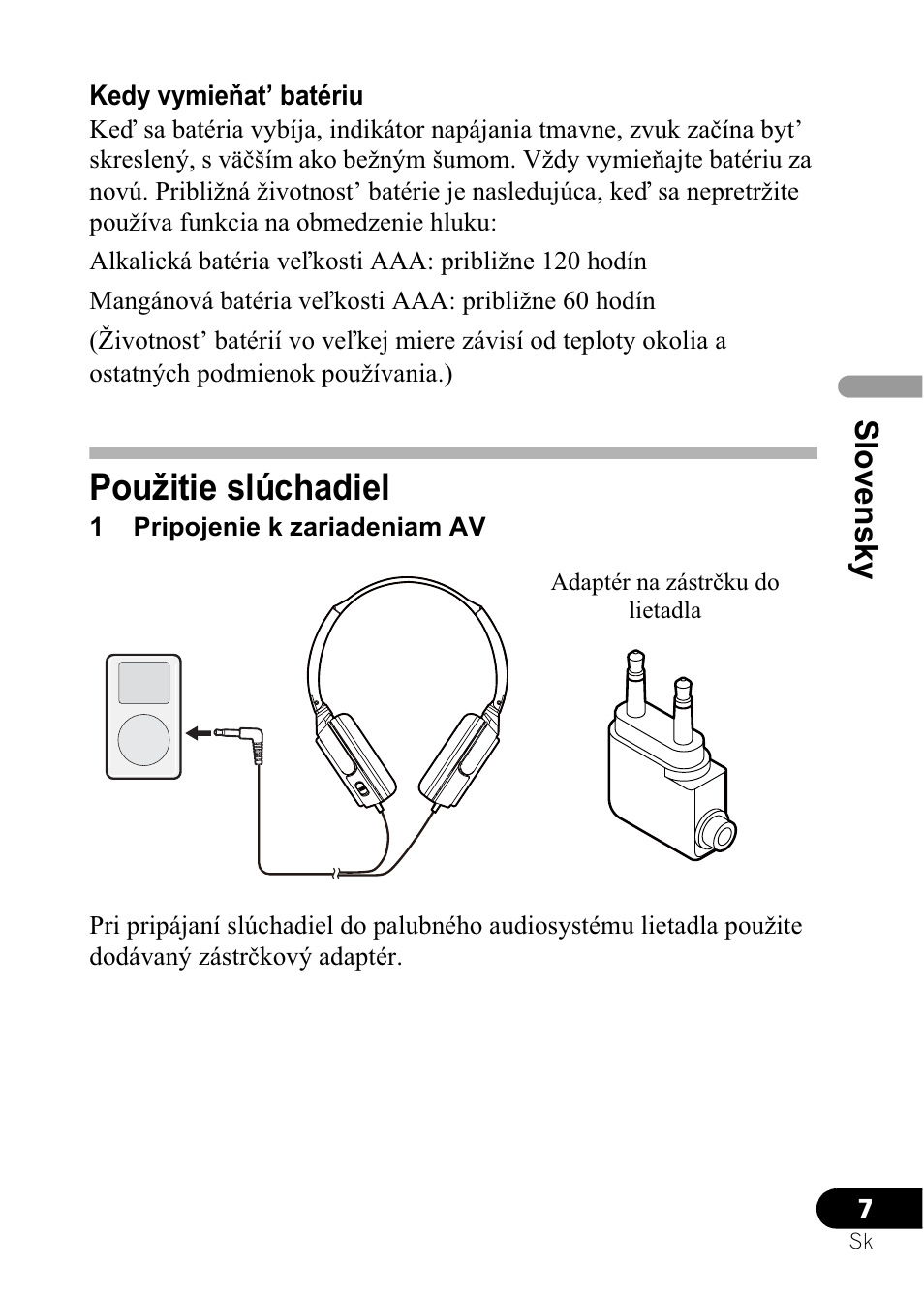 Použitie slúchadiel, Slovensky | Pioneer SE-NC21M User Manual | Page 163 / 196
