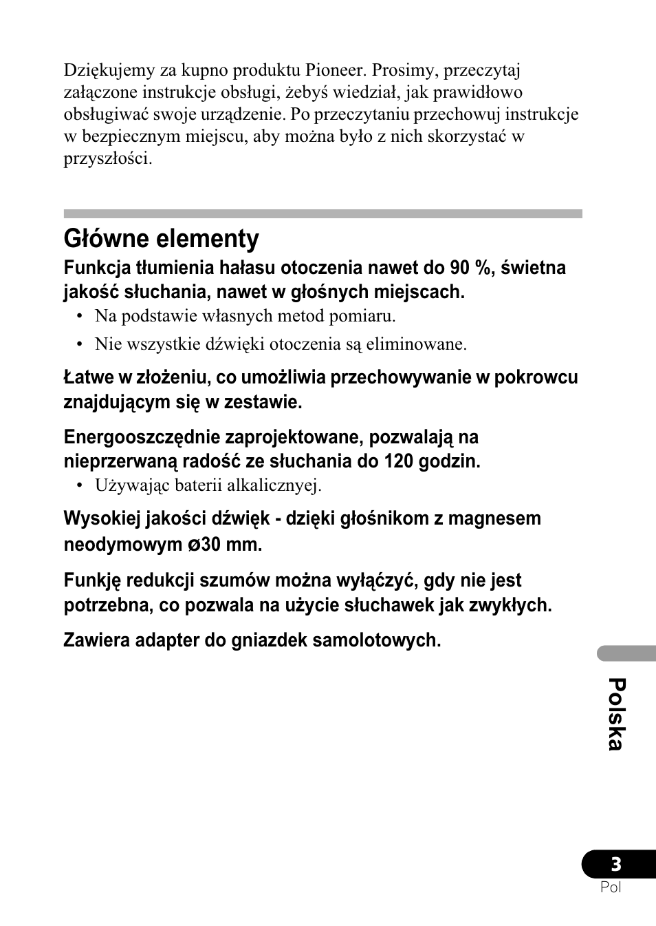 Gáówne elementy, Po lska | Pioneer SE-NC21M User Manual | Page 185 / 196