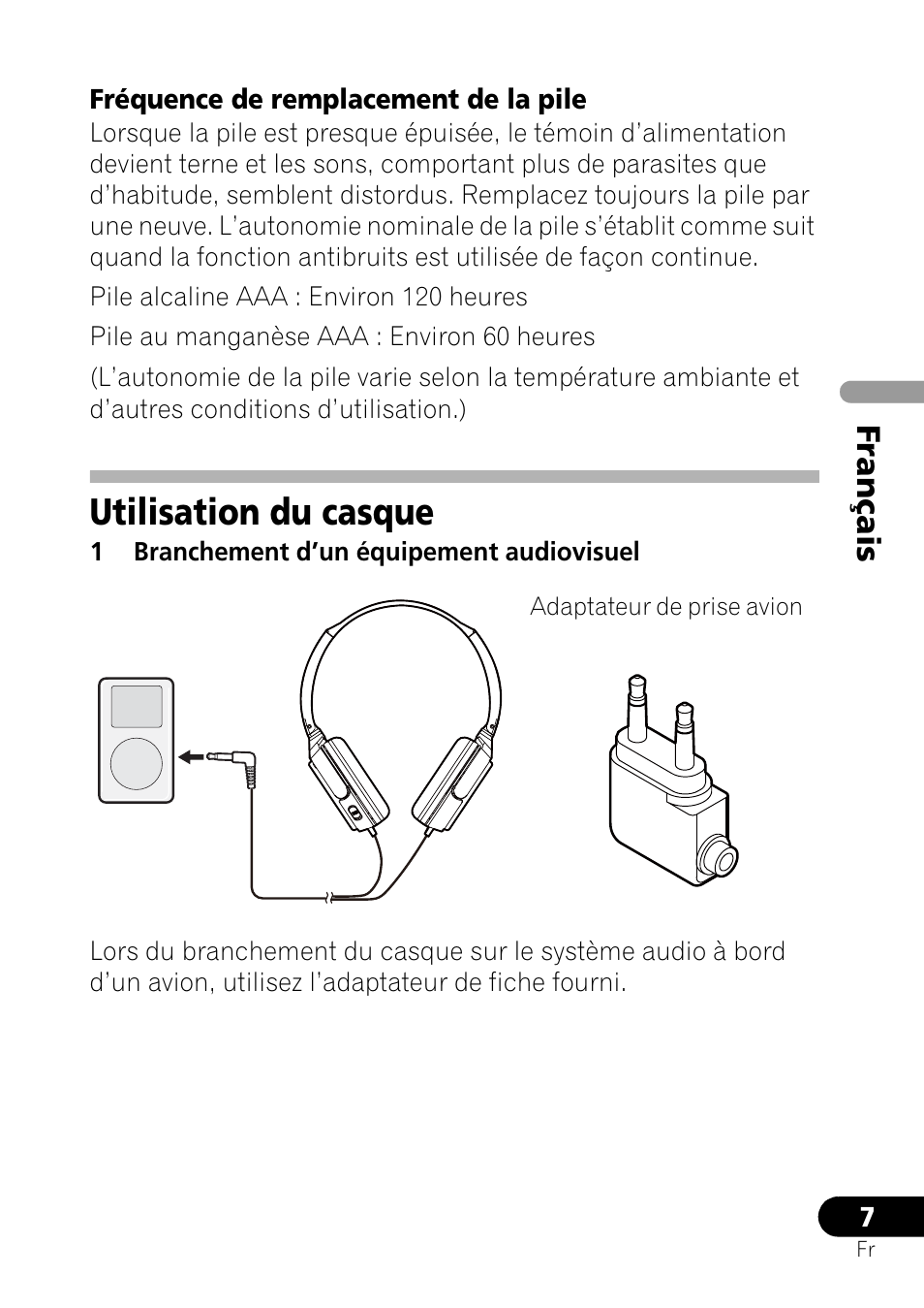 Utilisation du casque, Français | Pioneer SE-NC21M User Manual | Page 19 / 196