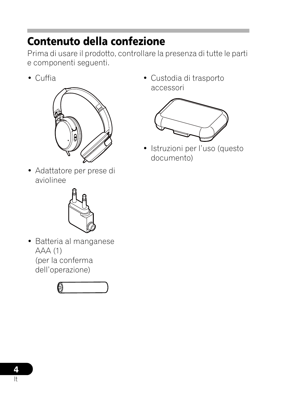 Contenuto della confezione | Pioneer SE-NC21M User Manual | Page 40 / 196