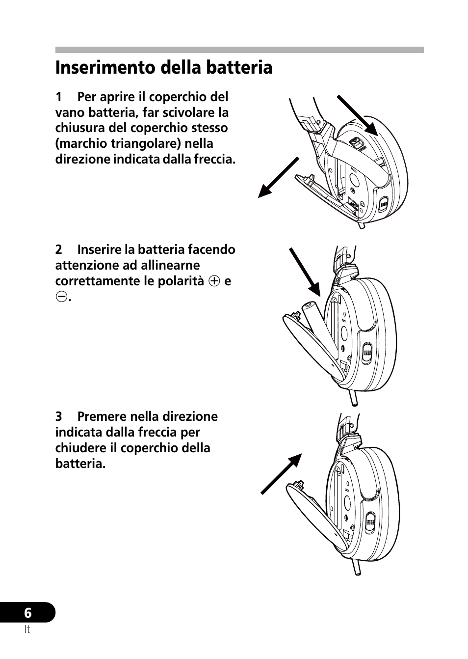 Inserimento della batteria | Pioneer SE-NC21M User Manual | Page 42 / 196