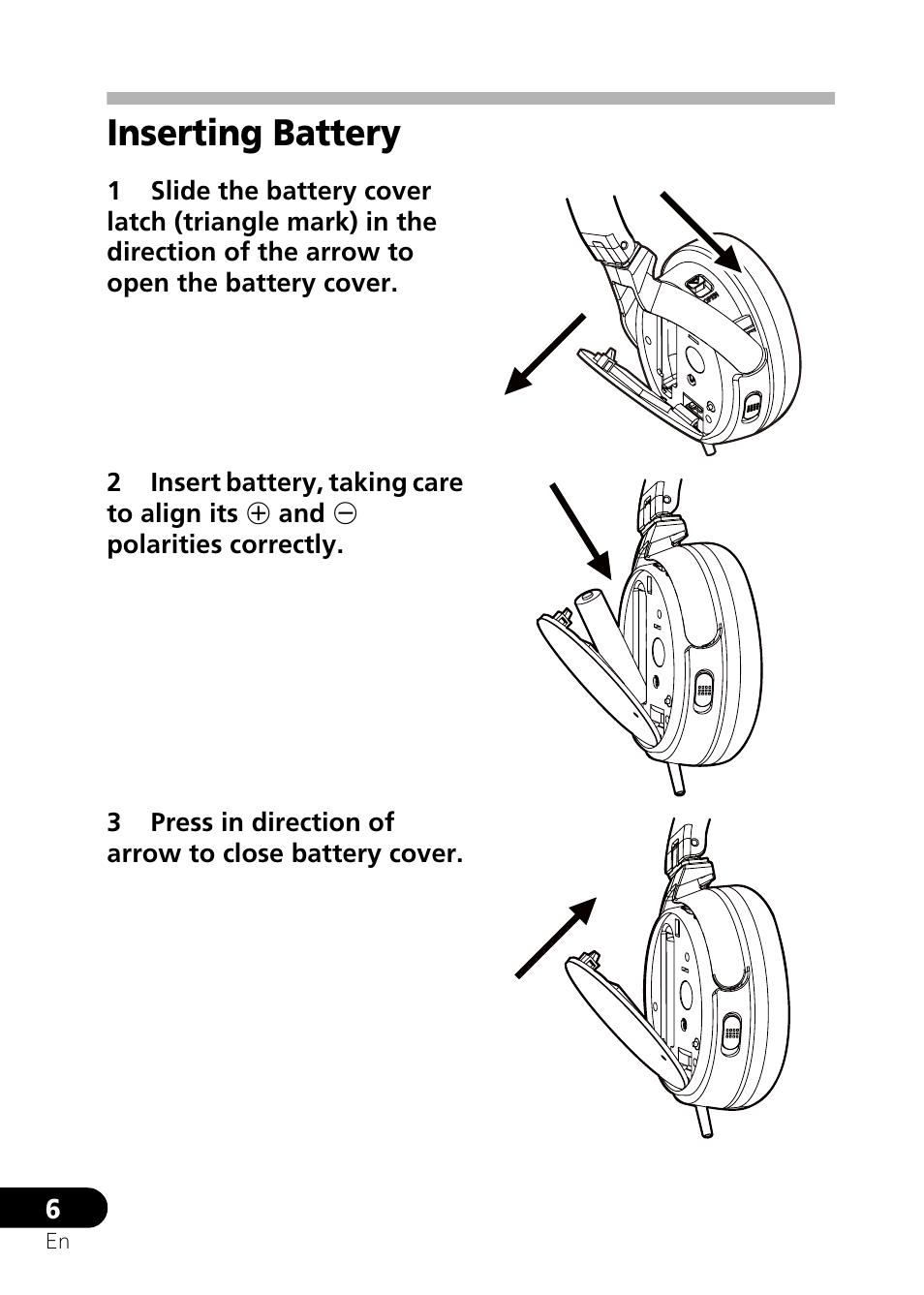 Inserting battery | Pioneer SE-NC21M User Manual | Page 6 / 196