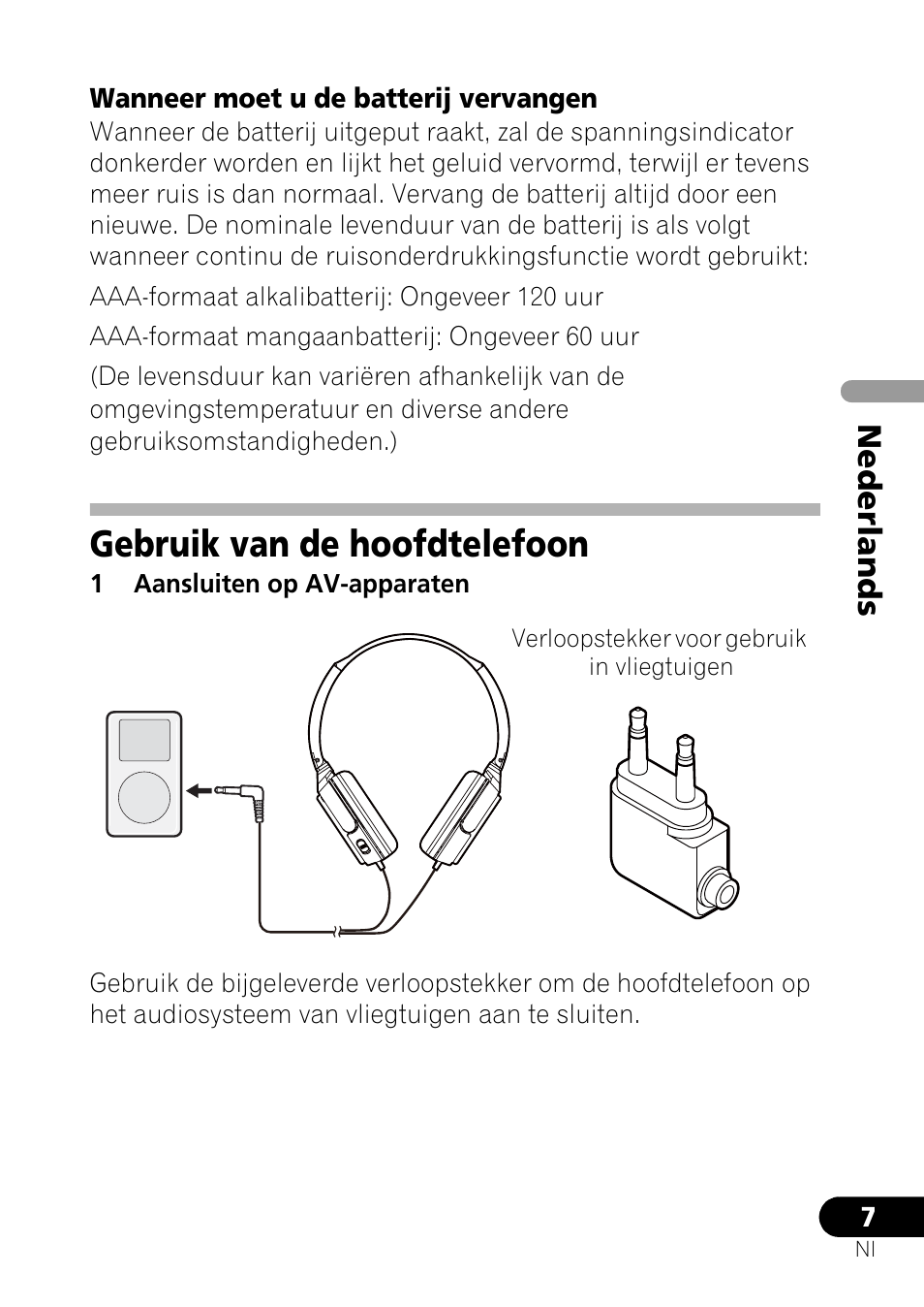 Gebruik van de hoofdtelefoon, Nederlands | Pioneer SE-NC21M User Manual | Page 67 / 196