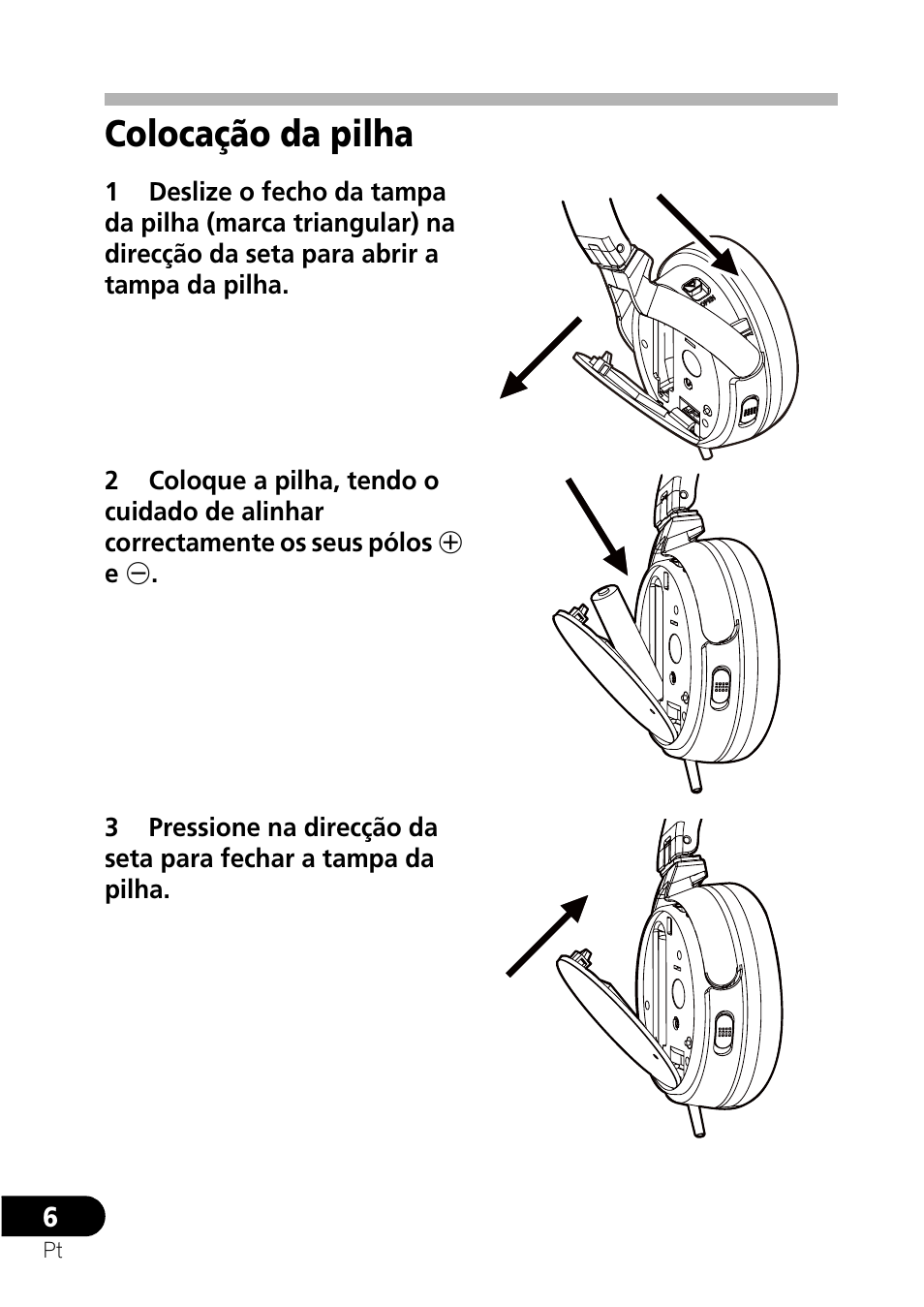 Colocação da pilha | Pioneer SE-NC21M User Manual | Page 78 / 196