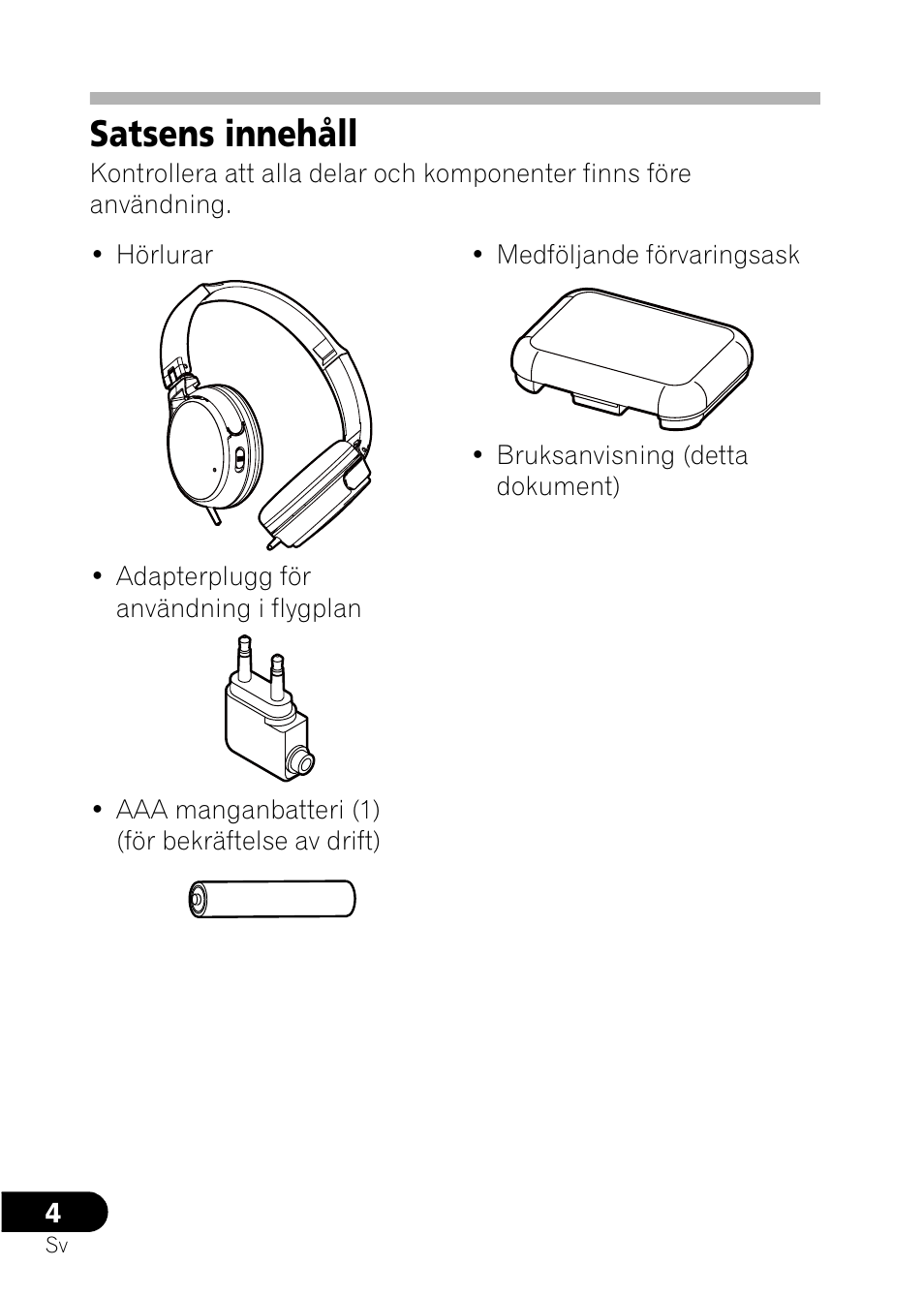 Satsens innehåll | Pioneer SE-NC21M User Manual | Page 88 / 196