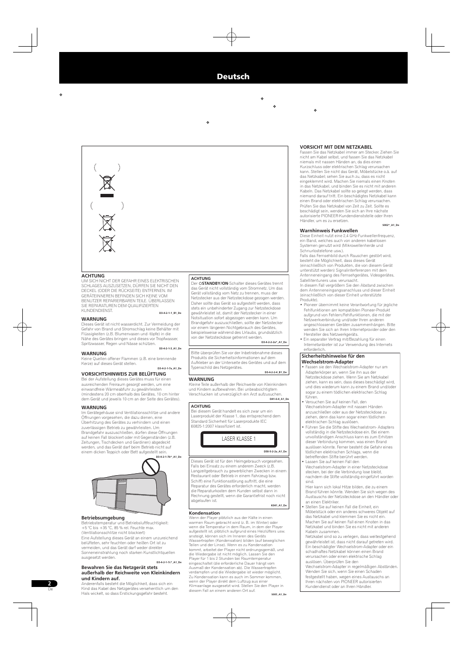 Slim-mikrosystem, Deutsch | Pioneer X-SMC22-S User Manual | Page 14 / 32