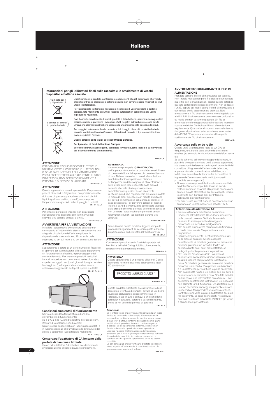 Slim micro system, Italiano | Pioneer X-SMC22-S User Manual | Page 18 / 32