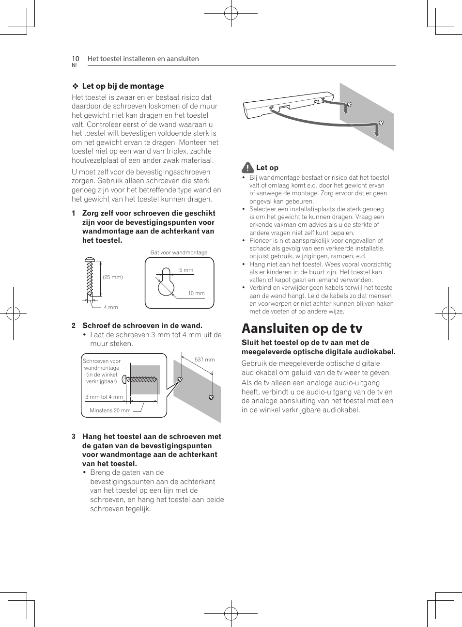 Aansluiten op de tv | Pioneer SBX-300 User Manual | Page 110 / 180