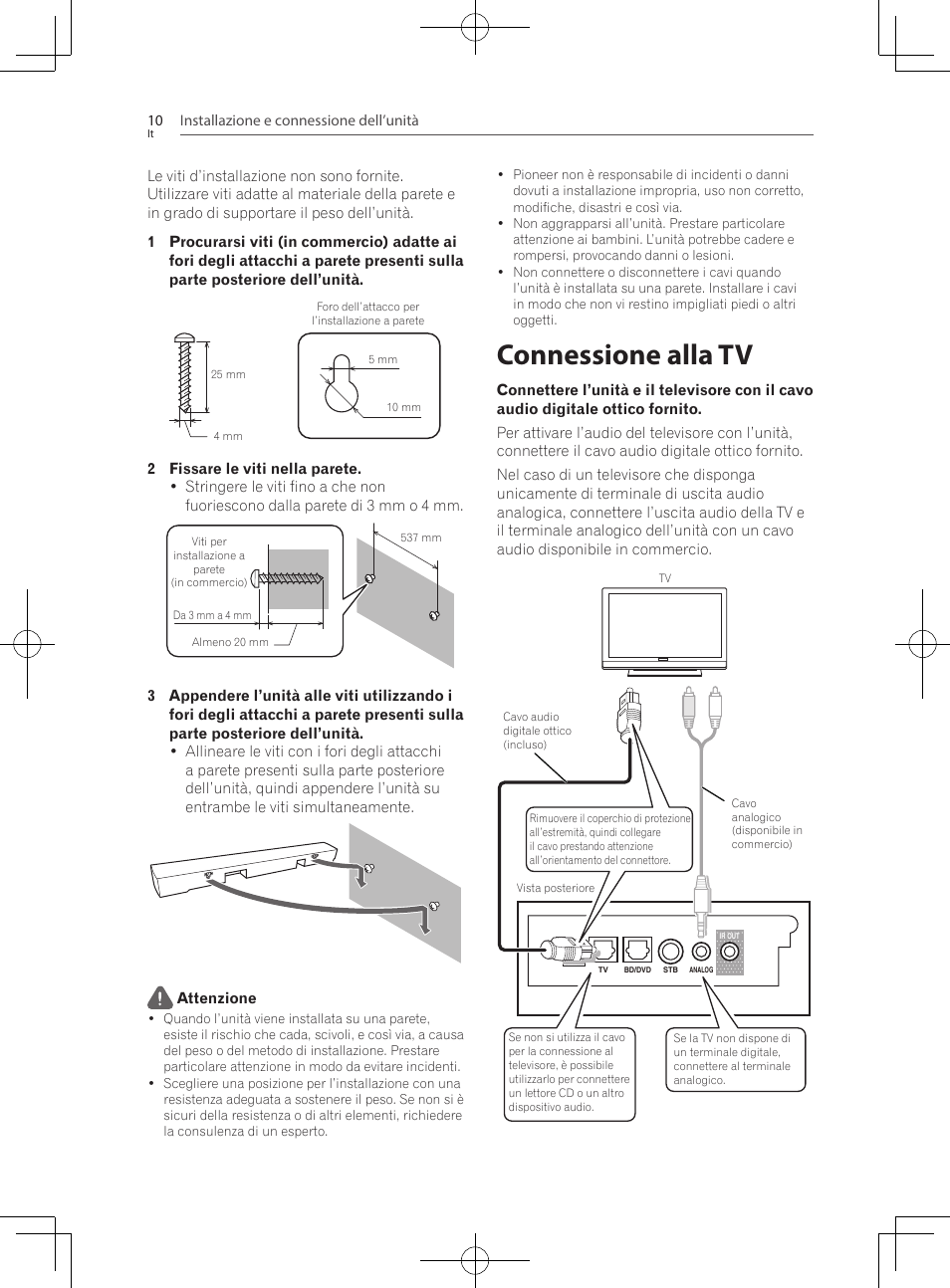 Connessione alla tv | Pioneer SBX-300 User Manual | Page 86 / 180