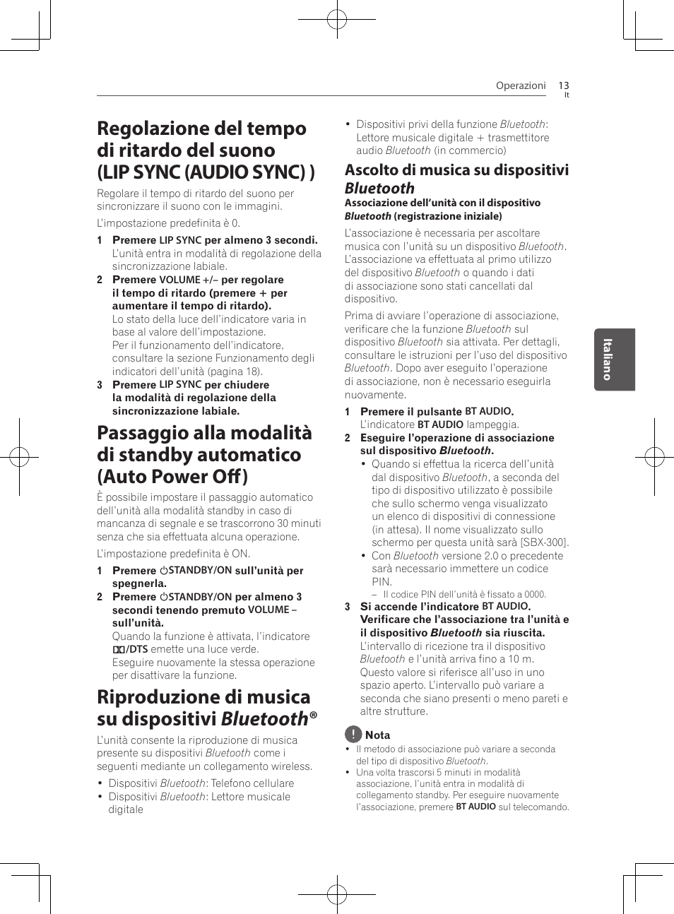 Riproduzione di musica su dispositivi bluetooth, Ascolto di musica su dispositivi bluetooth | Pioneer SBX-300 User Manual | Page 89 / 180